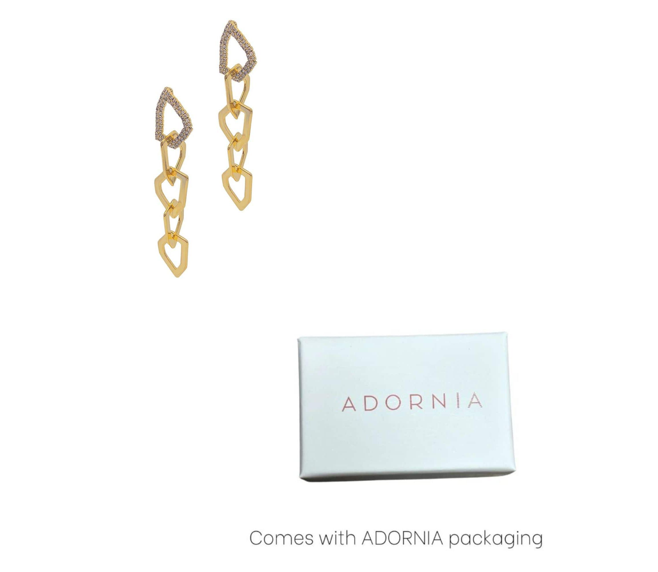 14k Gold Plated Organic Link Drop Earrings