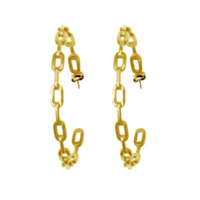 Adornia 14k Gold Plated Link Hoop Earrings