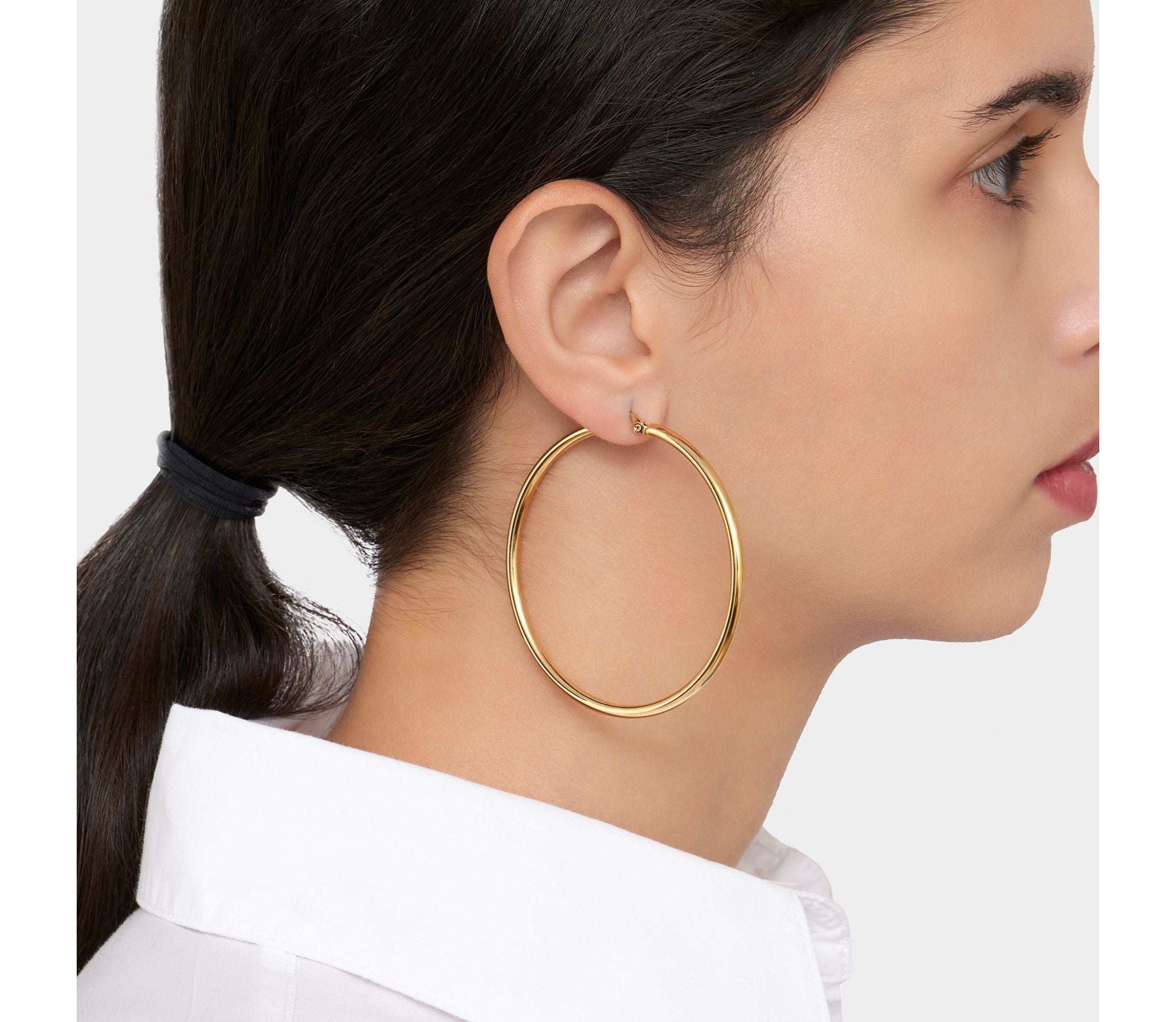 Tarnish Resistant 14k Gold Plated Hoop Earring Set