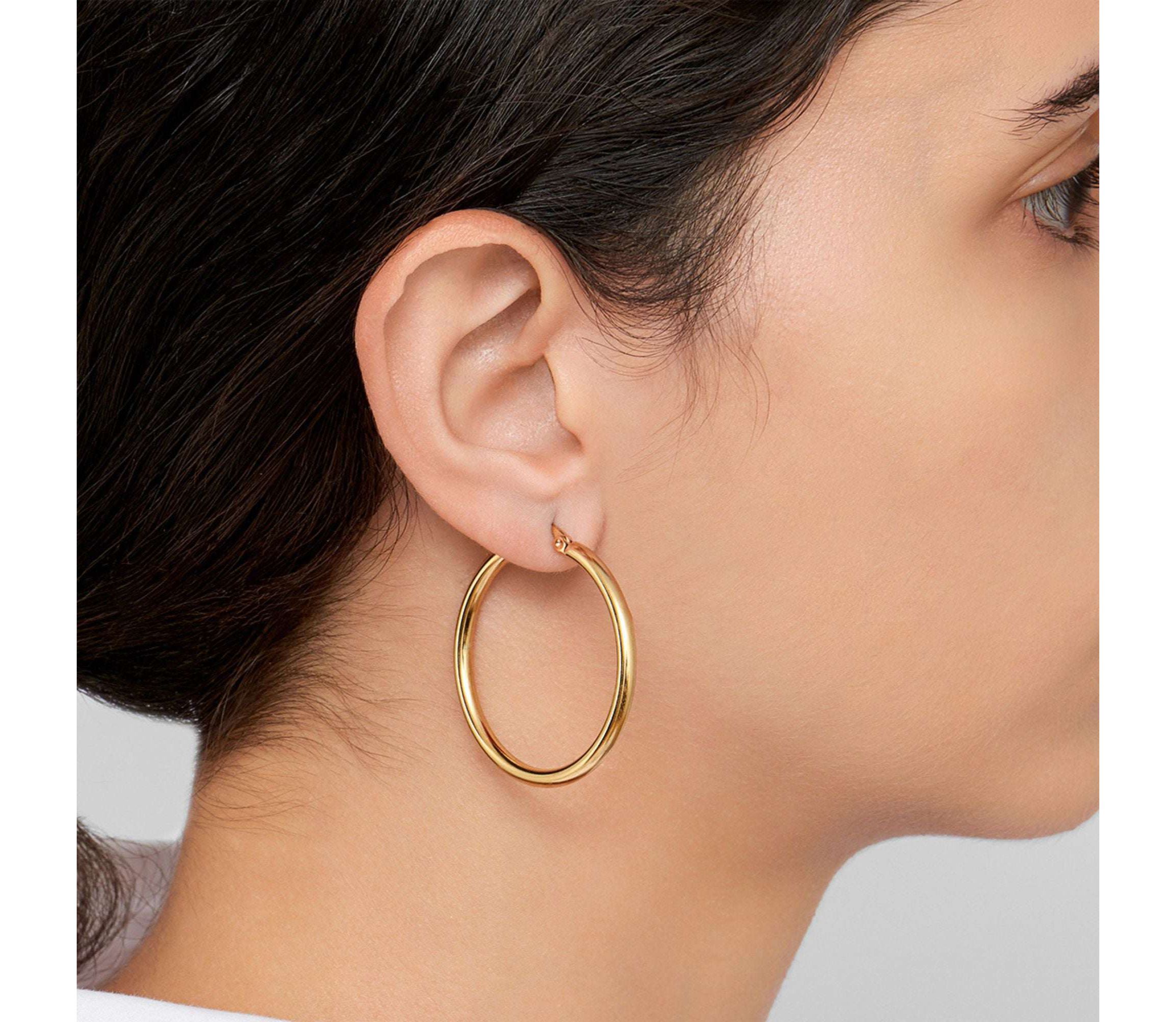 Tarnish Resistant 14k Gold Plated Hoop Earring Set