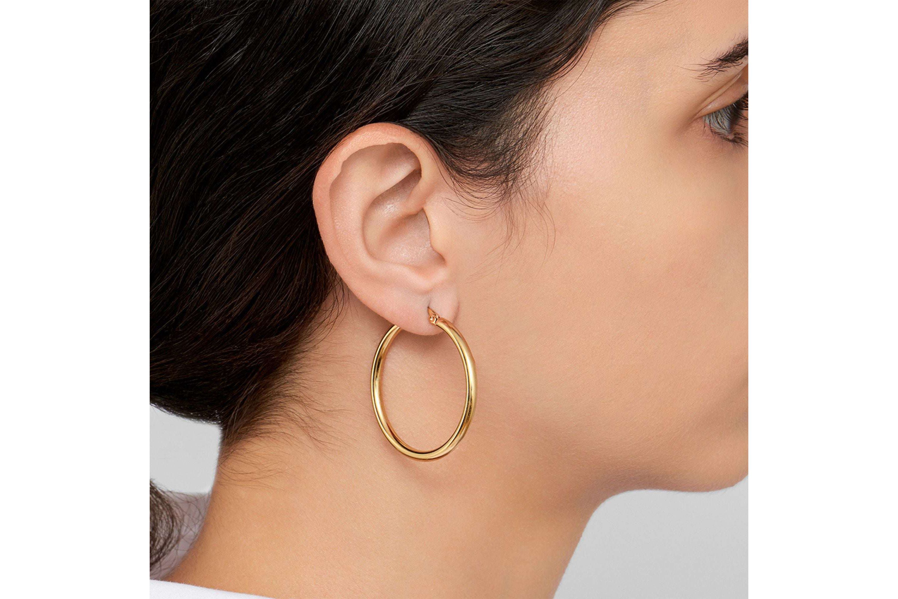 Tarnish Resistant 14k Gold Plated Hoop Earring Set