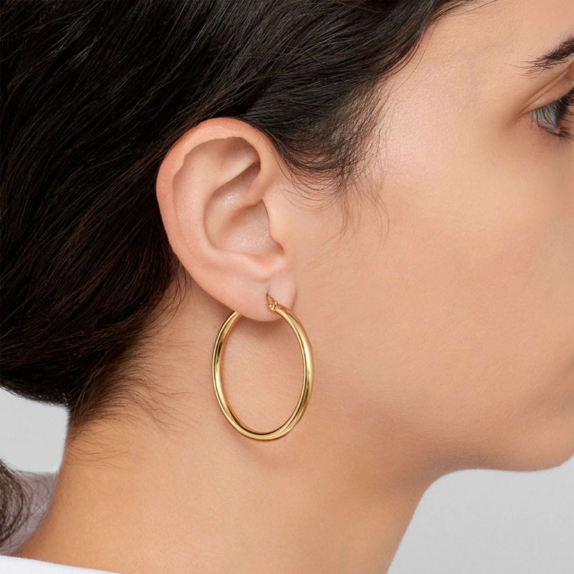 Tarnish Resistant 14k Gold Plated Hoop Earring Set