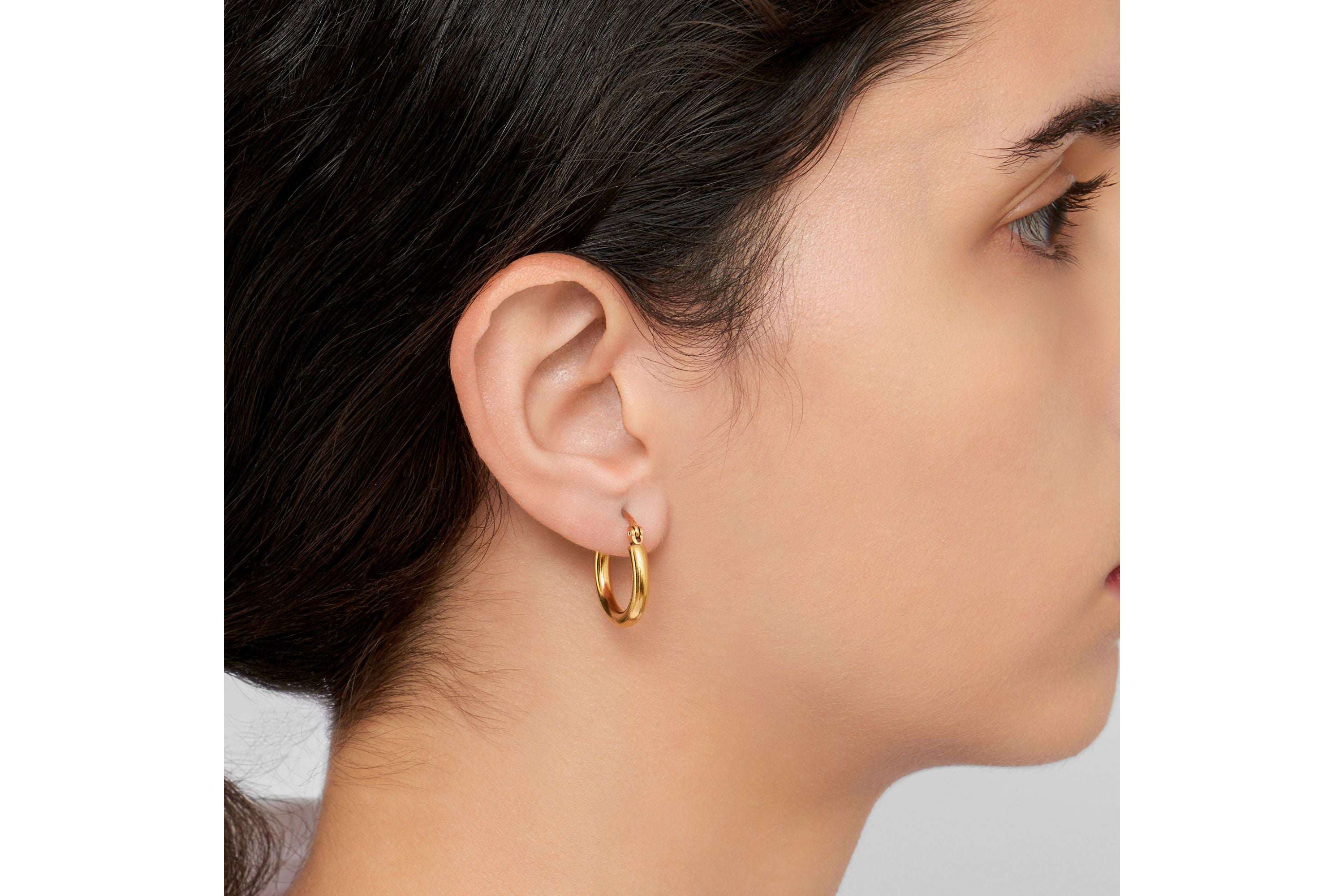 Tarnish Resistant 14k Gold Plated Hoop Earring Set