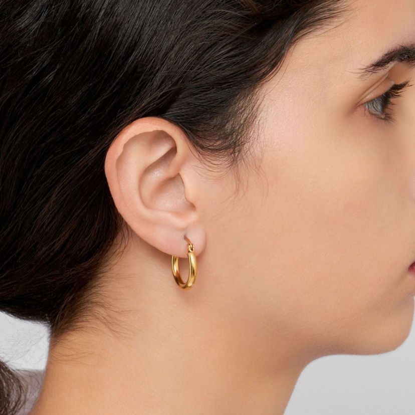Tarnish Resistant 14k Gold Plated Hoop Earring Set