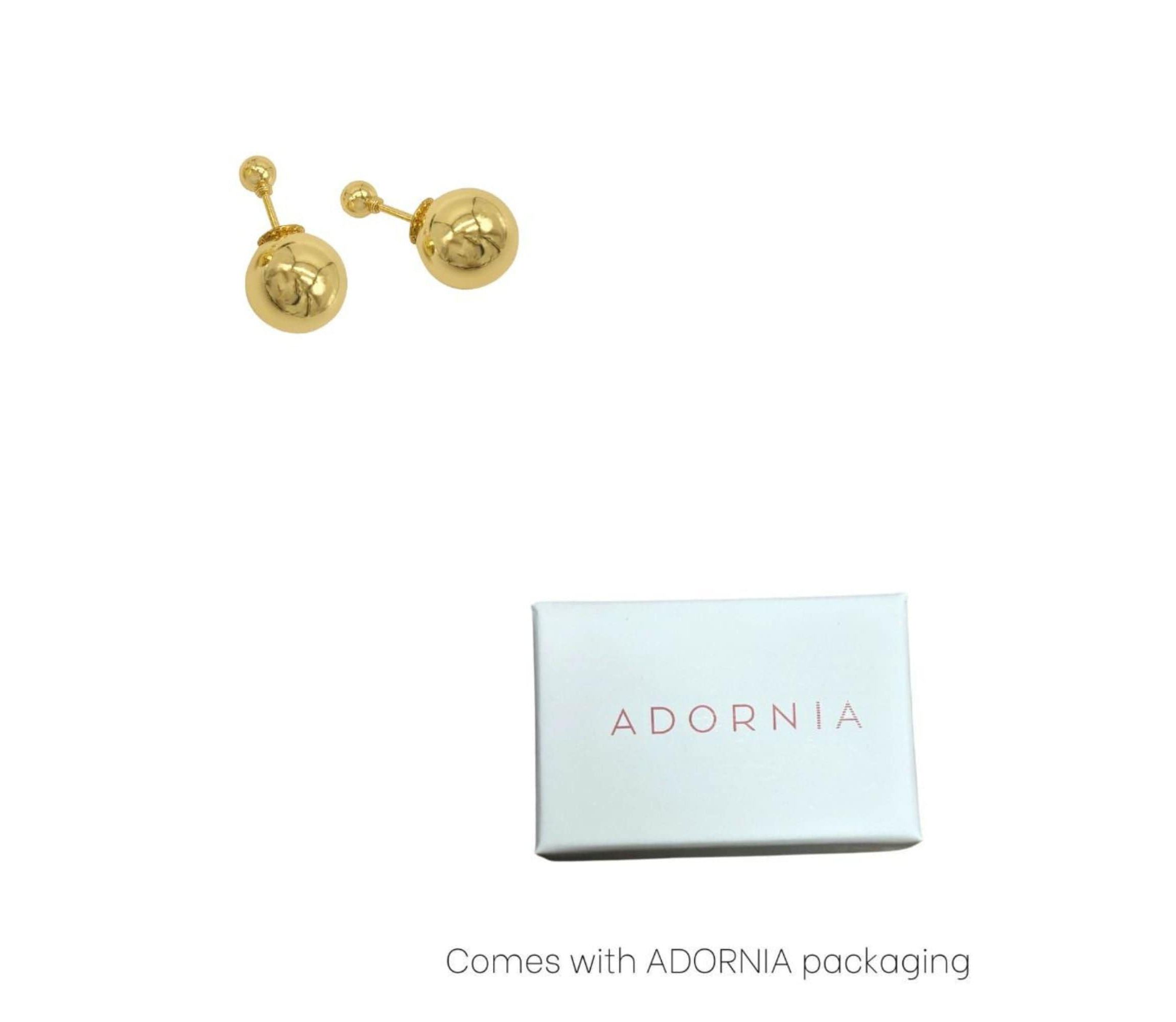 14k Gold Plated Double-sided Ball Earrings