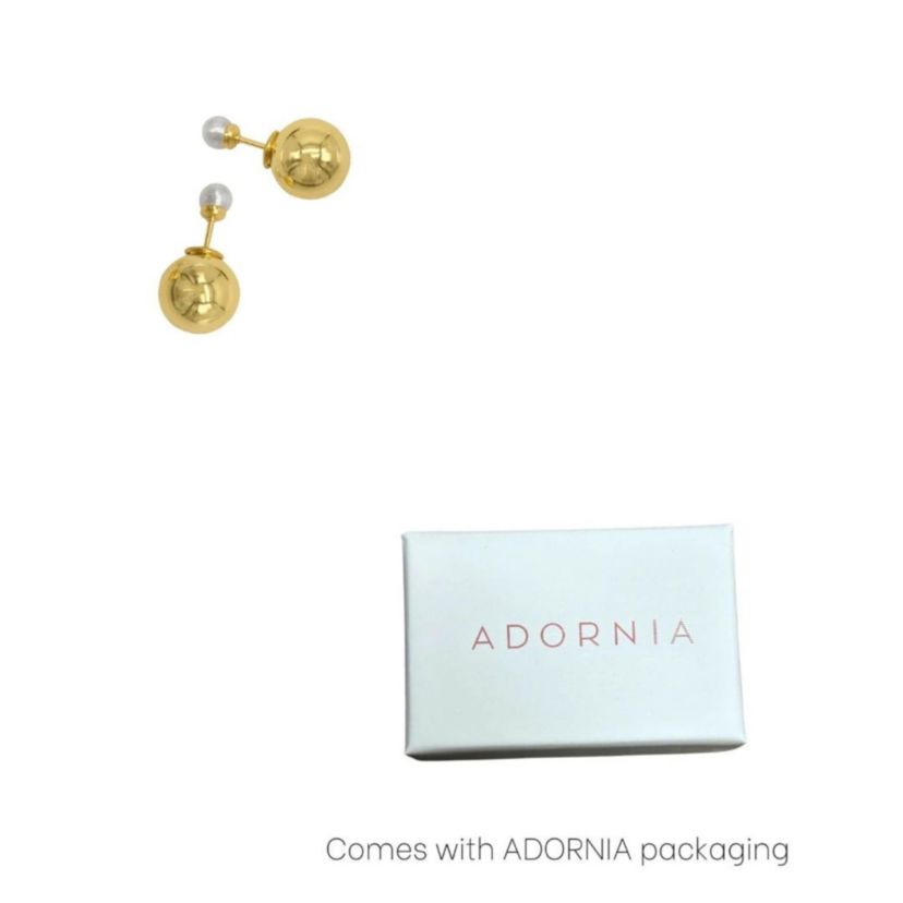 14k Gold Plated Pearl Double-sided Ball Earrings
