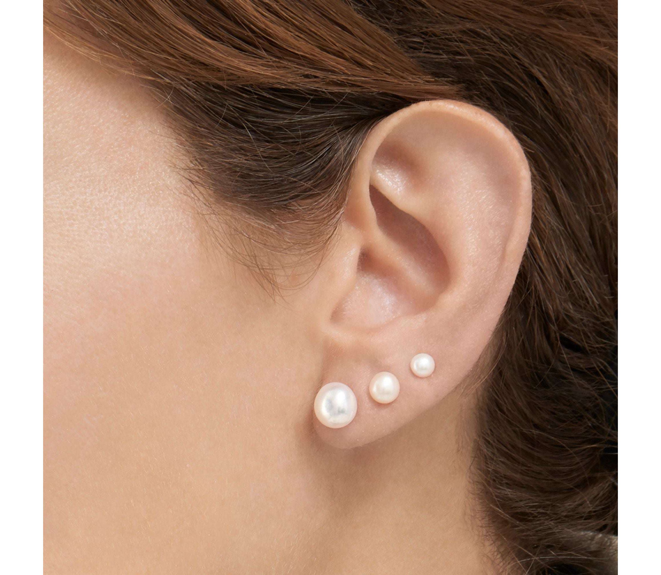 14k Gold Plated Freshwater Pearl Stud Set