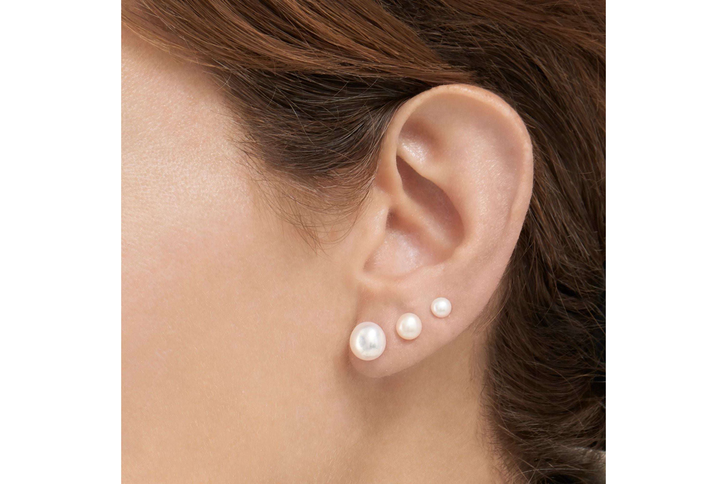 14k Gold Plated Freshwater Pearl Stud Set