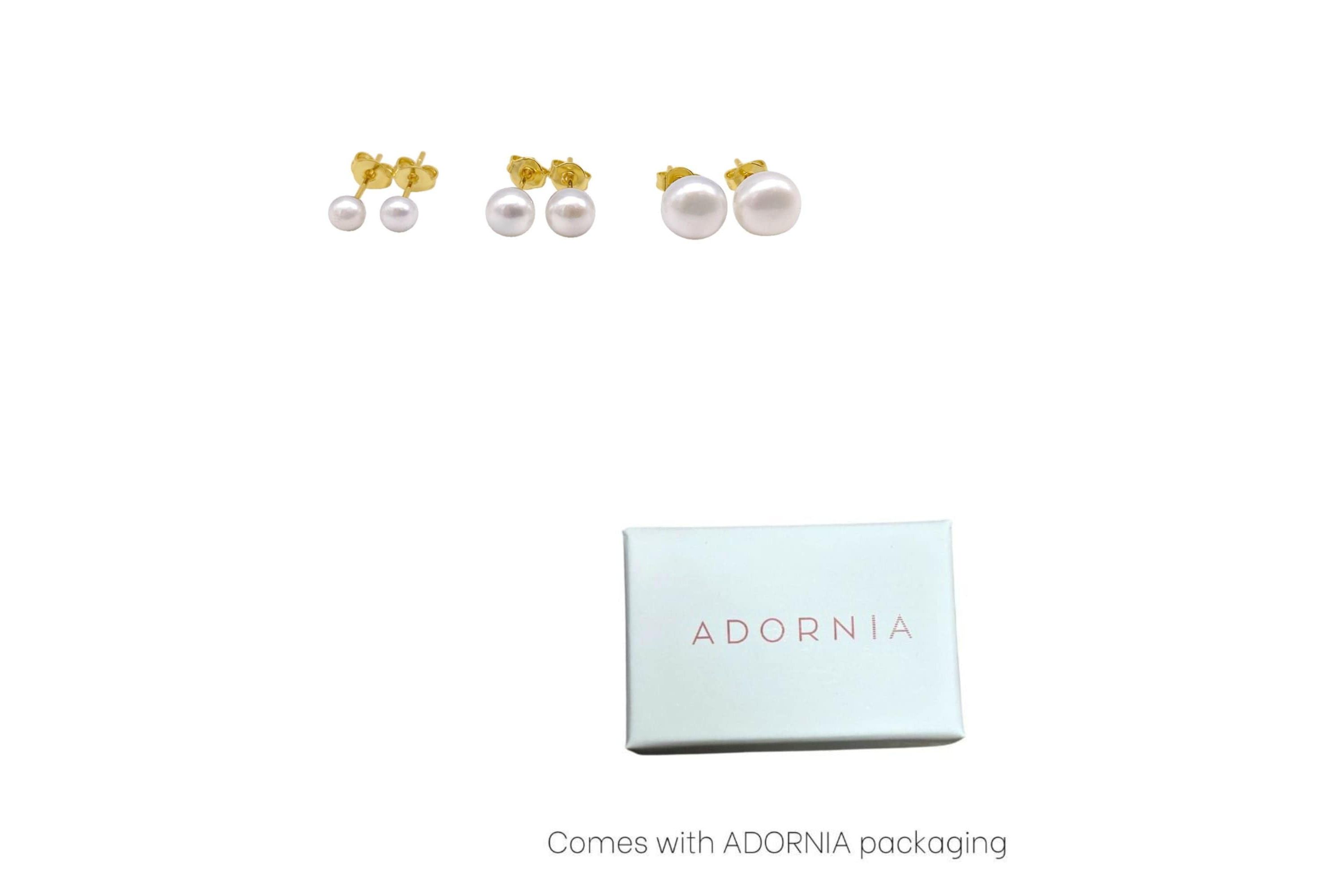 14k Gold Plated Freshwater Pearl Stud Set