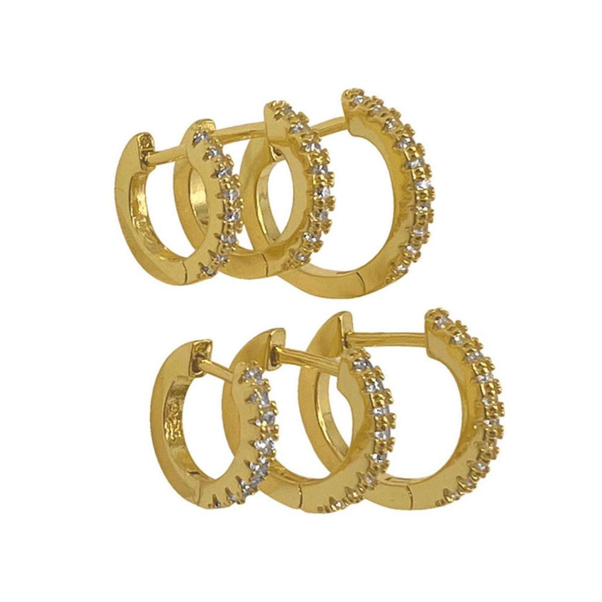 14k Gold Plated Huggie Hoop Earring Pack