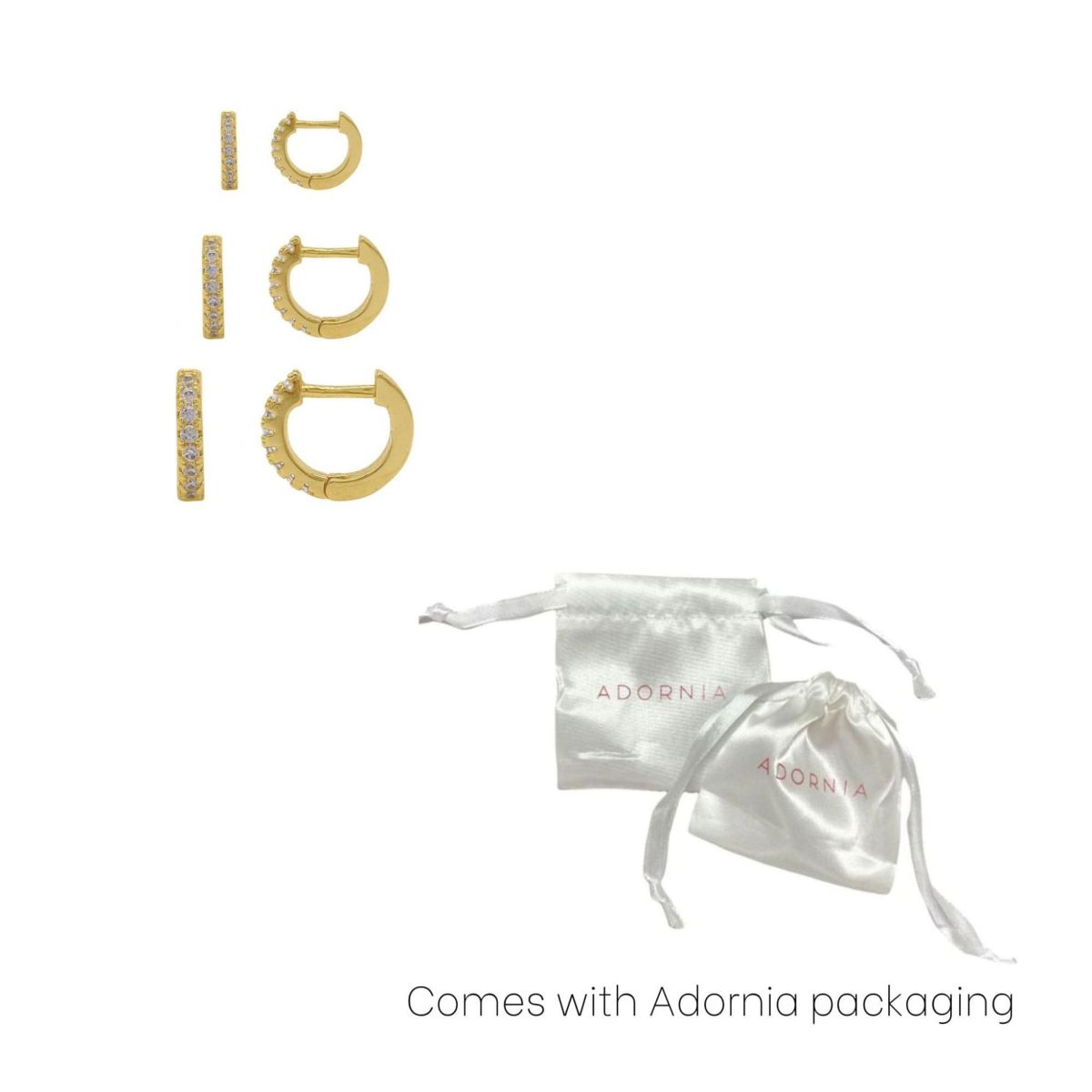 14k Gold Plated Huggie Hoop Earring Pack