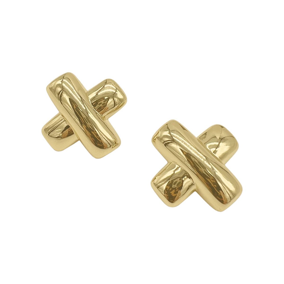 X Stud Earrings gold