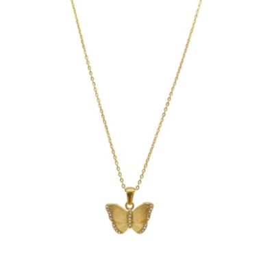 Adornia Tarnish Resistant 14k Gold Plated Butterfly Pendant Necklace