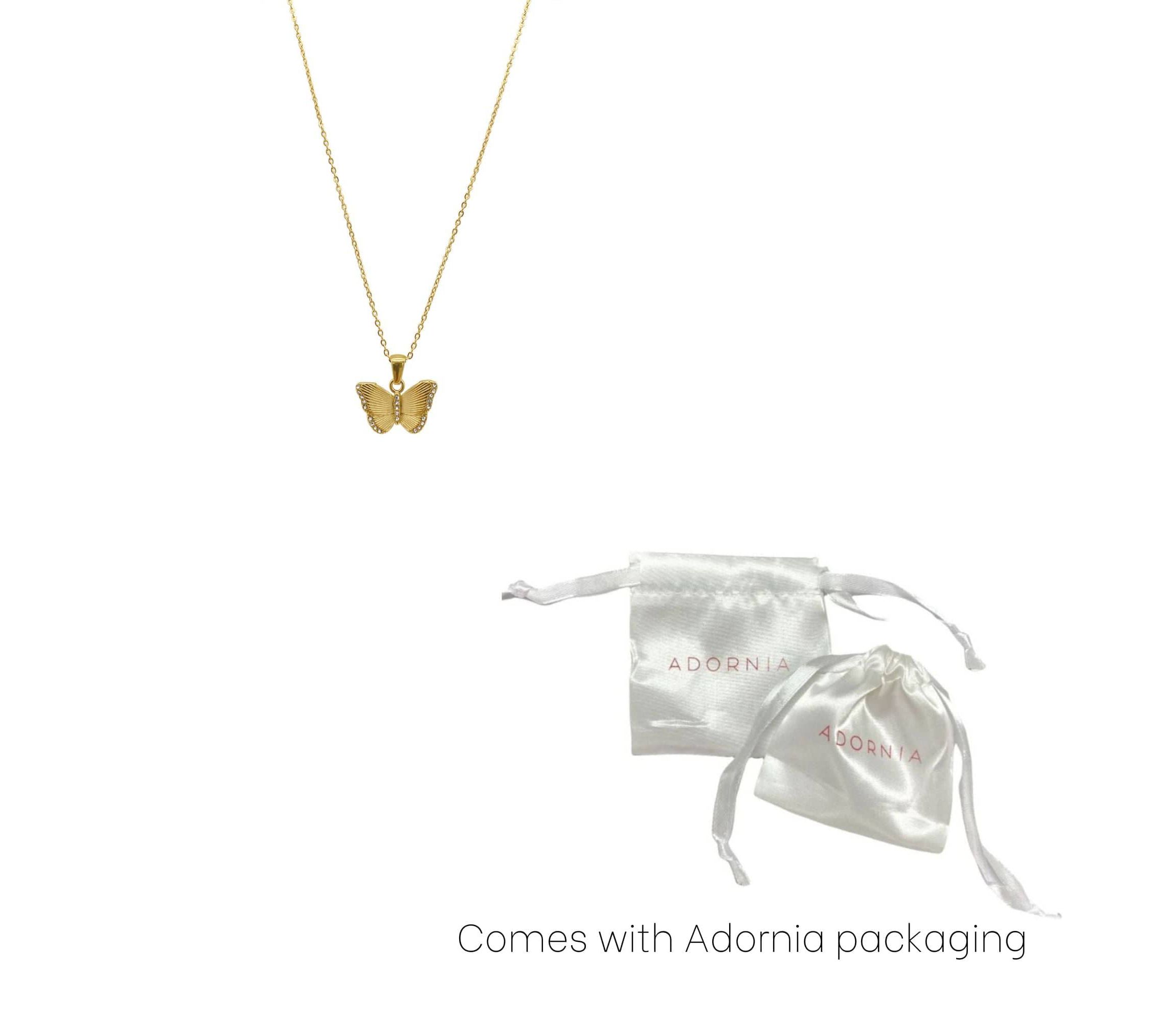 Tarnish Resistant 14k Gold Plated Butterfly Pendant Necklace