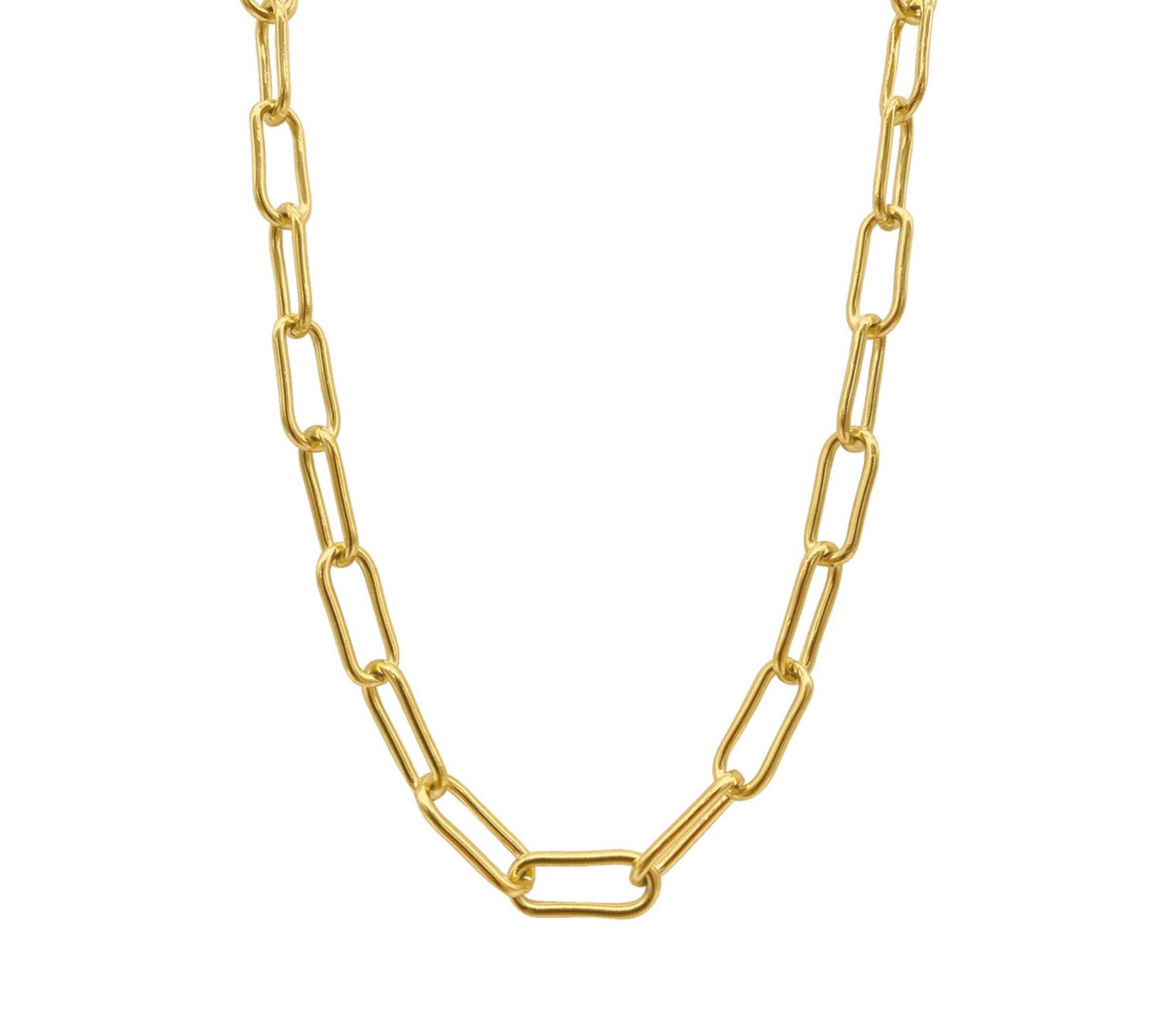Tarnish Resistant 14k Gold Plated Wide Chunky Paper Clip Chain