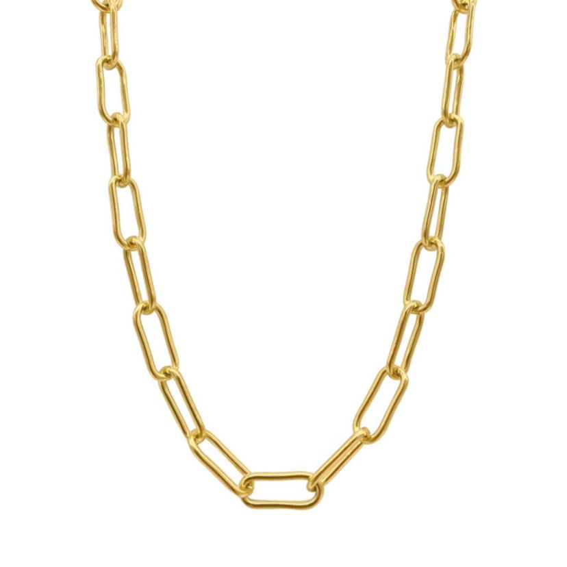 Tarnish Resistant 14k Gold Plated Wide Chunky Paper Clip Chain