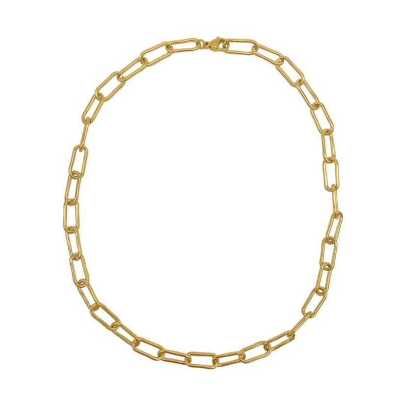 Tarnish Resistant 14k Gold Plated Wide Chunky Paper Clip Chain