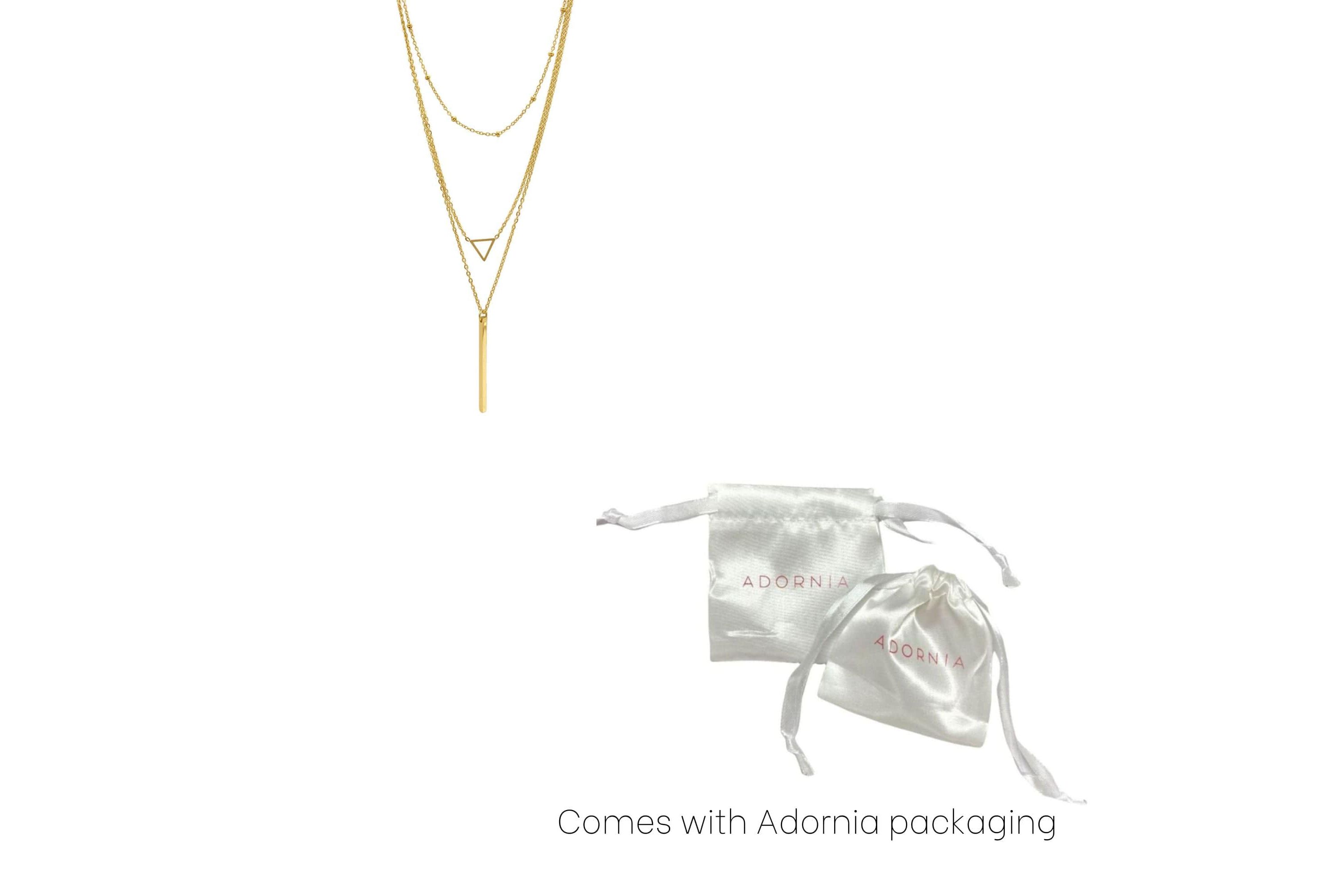 Tarnish Resistant 14k Gold Plated Layered Pendant Necklace Set