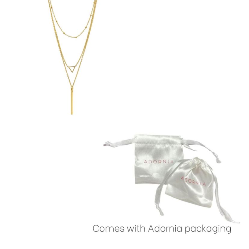 Tarnish Resistant 14k Gold Plated Layered Pendant Necklace Set