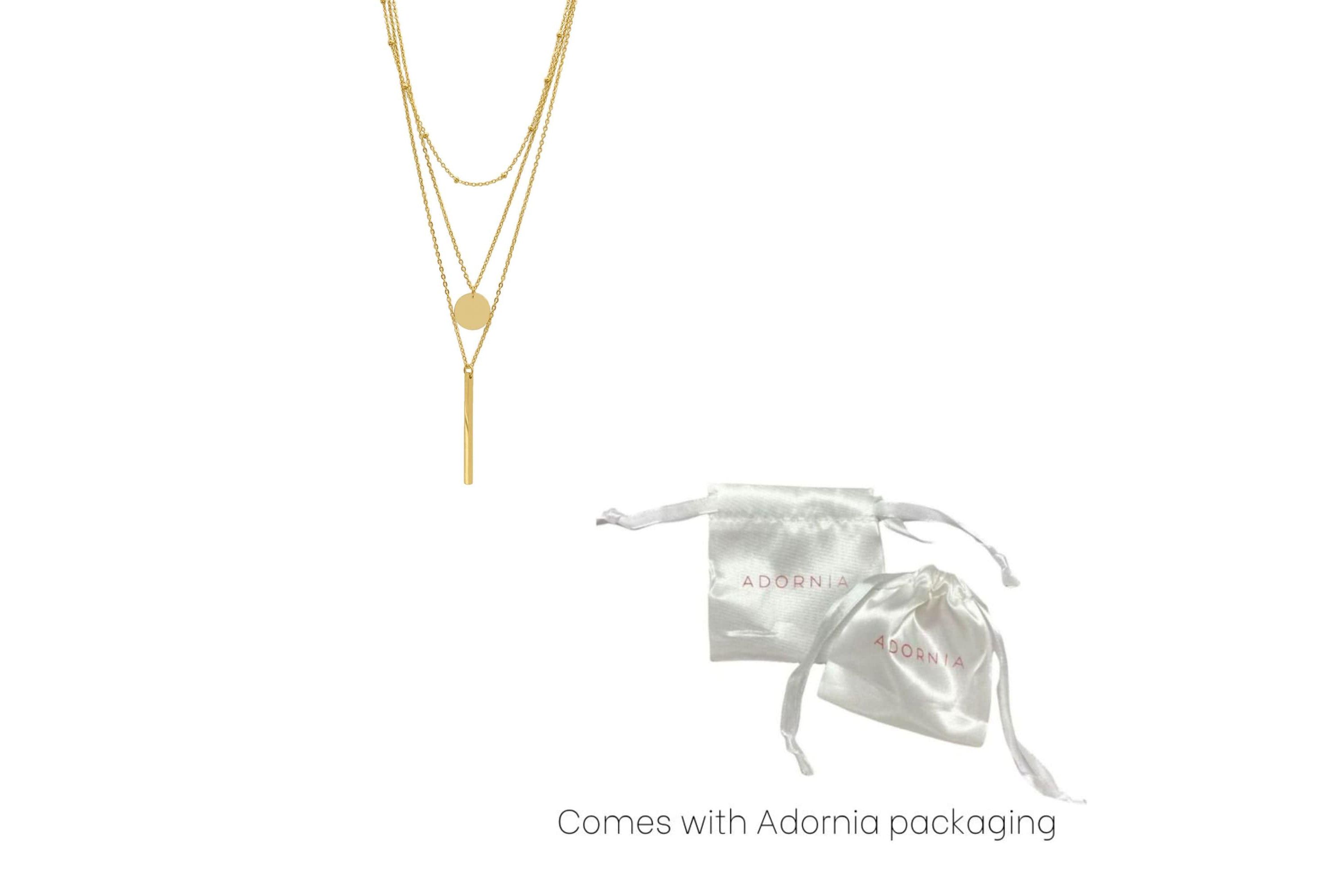 Tarnish Resistant 14k Gold Plated Layered Pendant Necklace Set