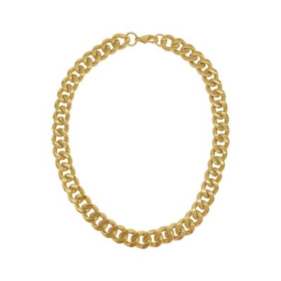 Adornia Tarnish Resistant 14k Gold Plated Wide Curb Chain Necklace