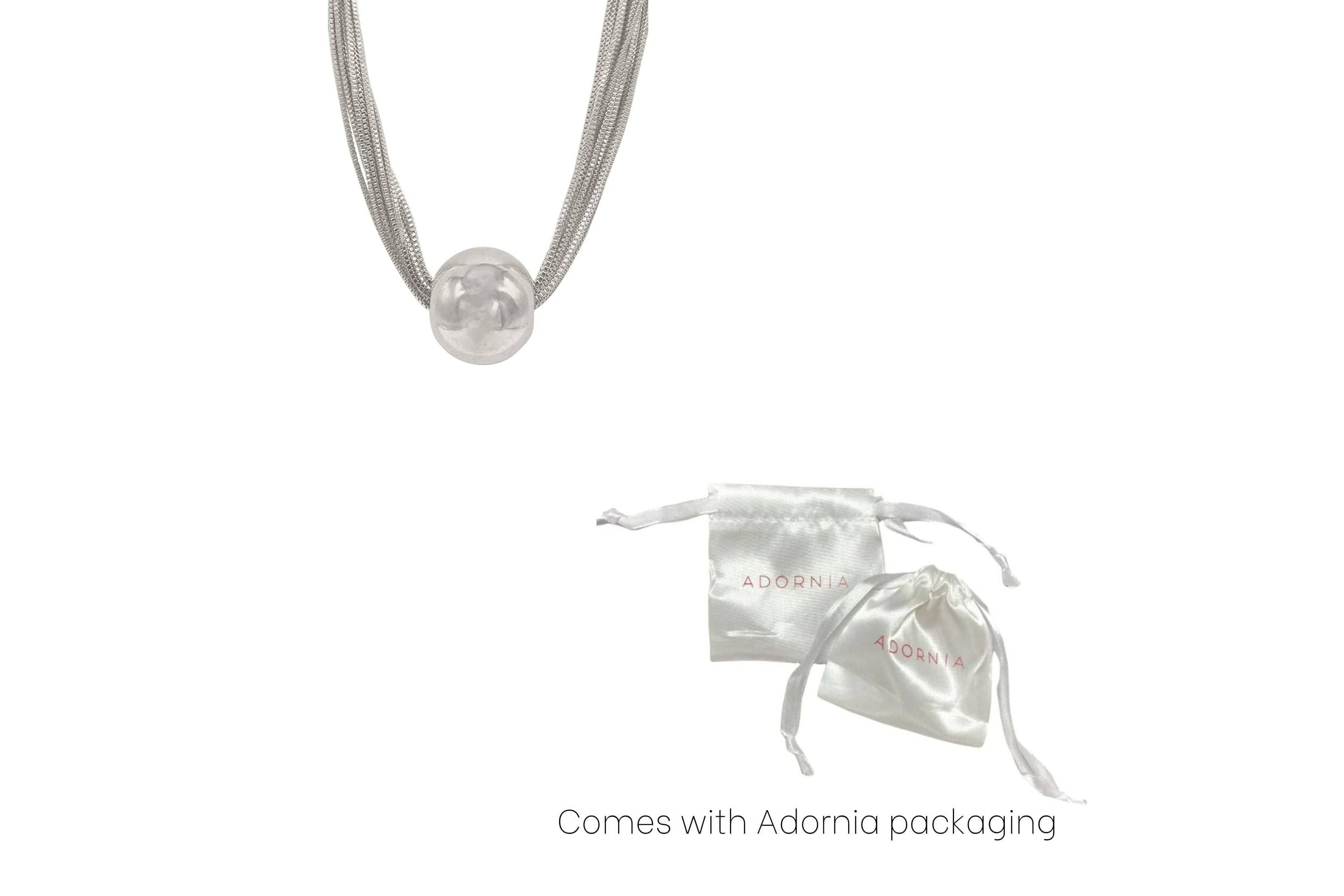 Silver Plated Multi Strand Ball Necklace