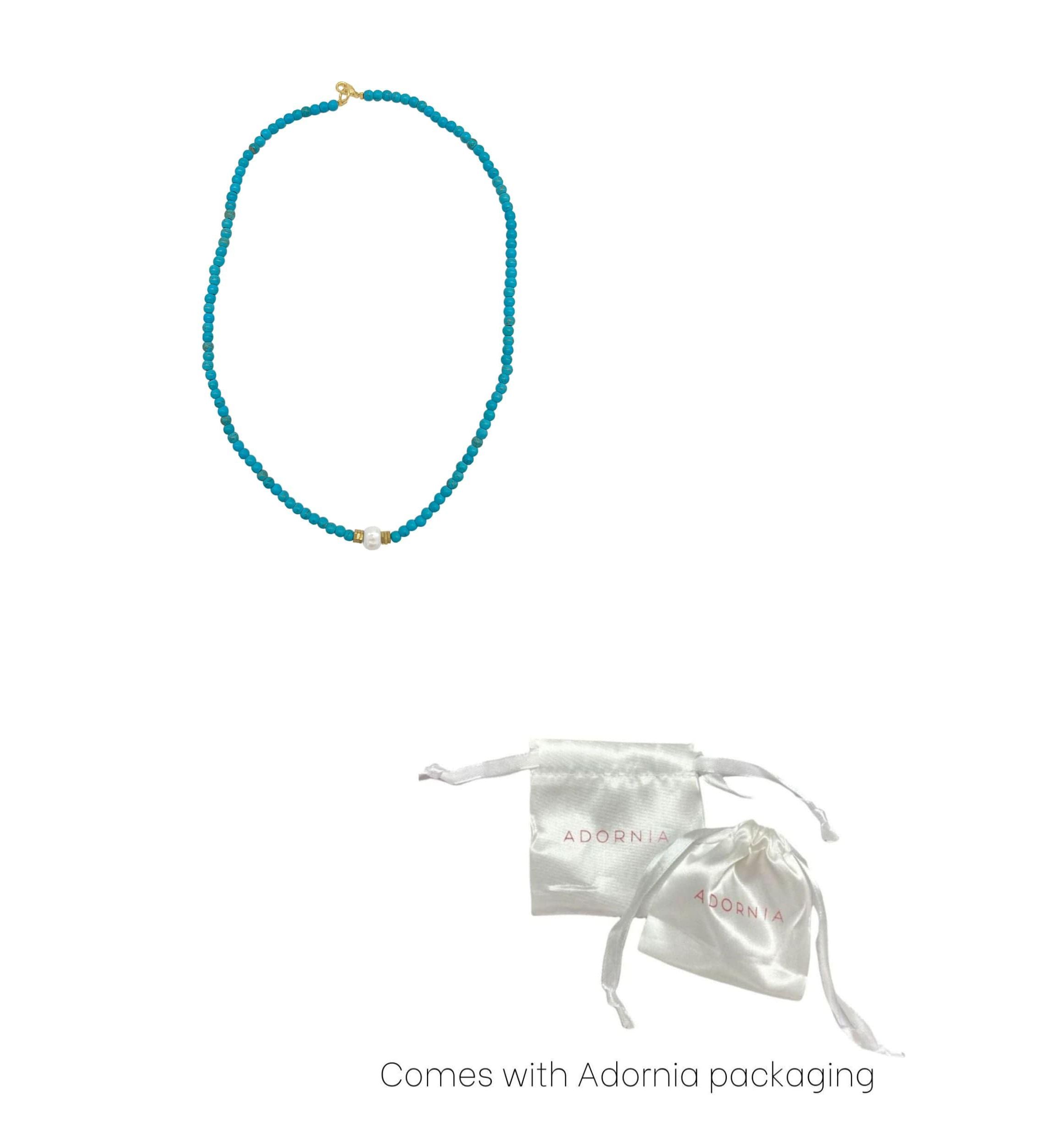 Turquoise Beaded Necklace with Pearl