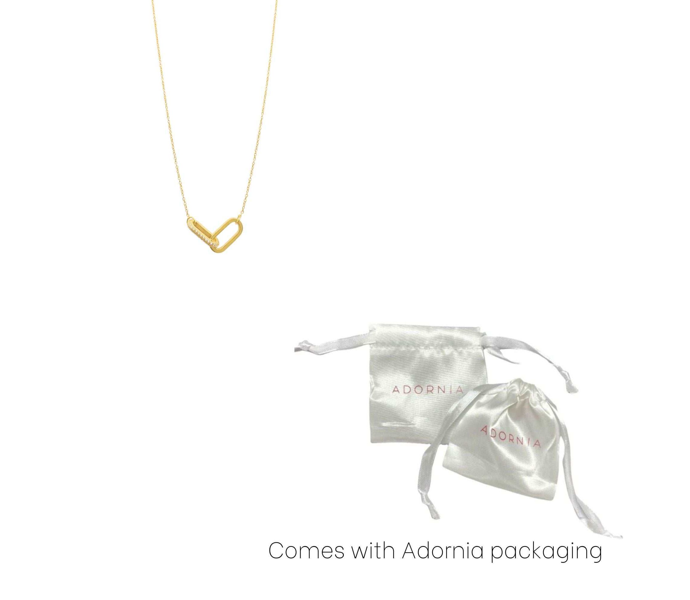 14k Gold Plated Pave Link Necklace
