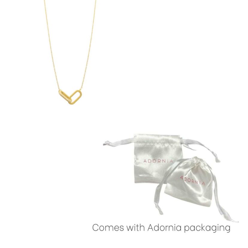 14k Gold Plated Pave Link Necklace