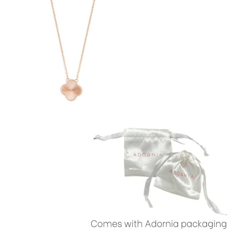 14k Rose Gold Plated Beveled Flower Necklace