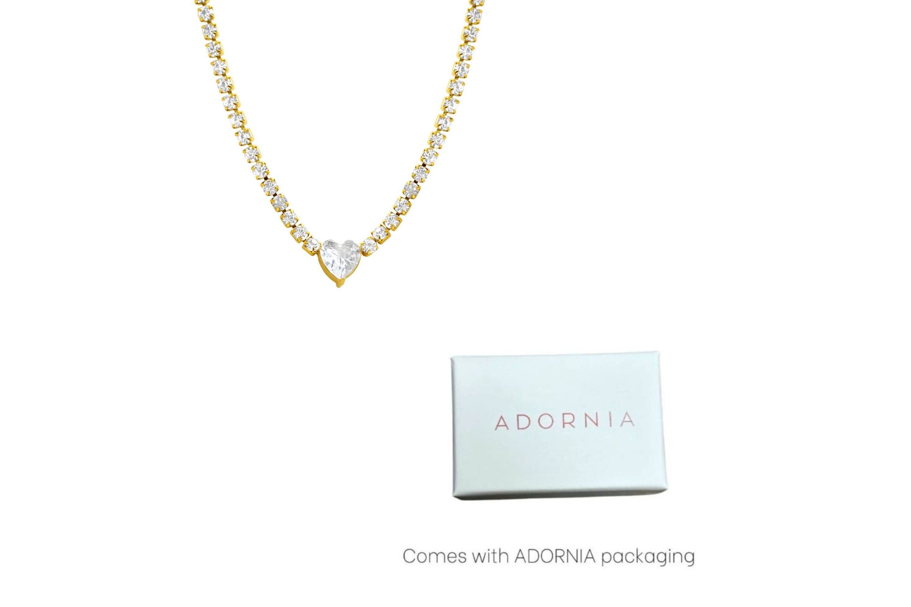 Tarnish Resistant Rope Chain Heart Necklace gold