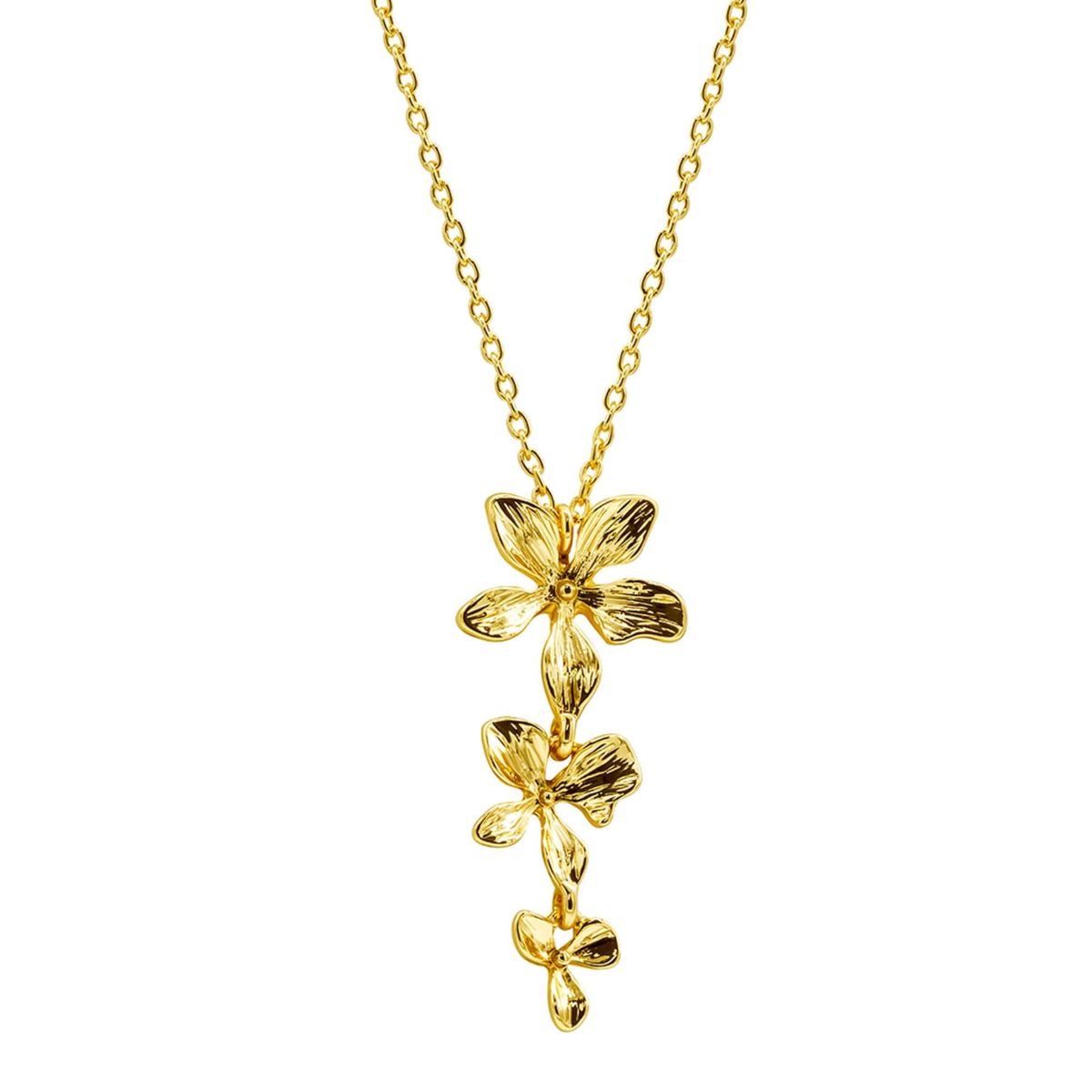 14k Gold Plated 3-Petal Necklace