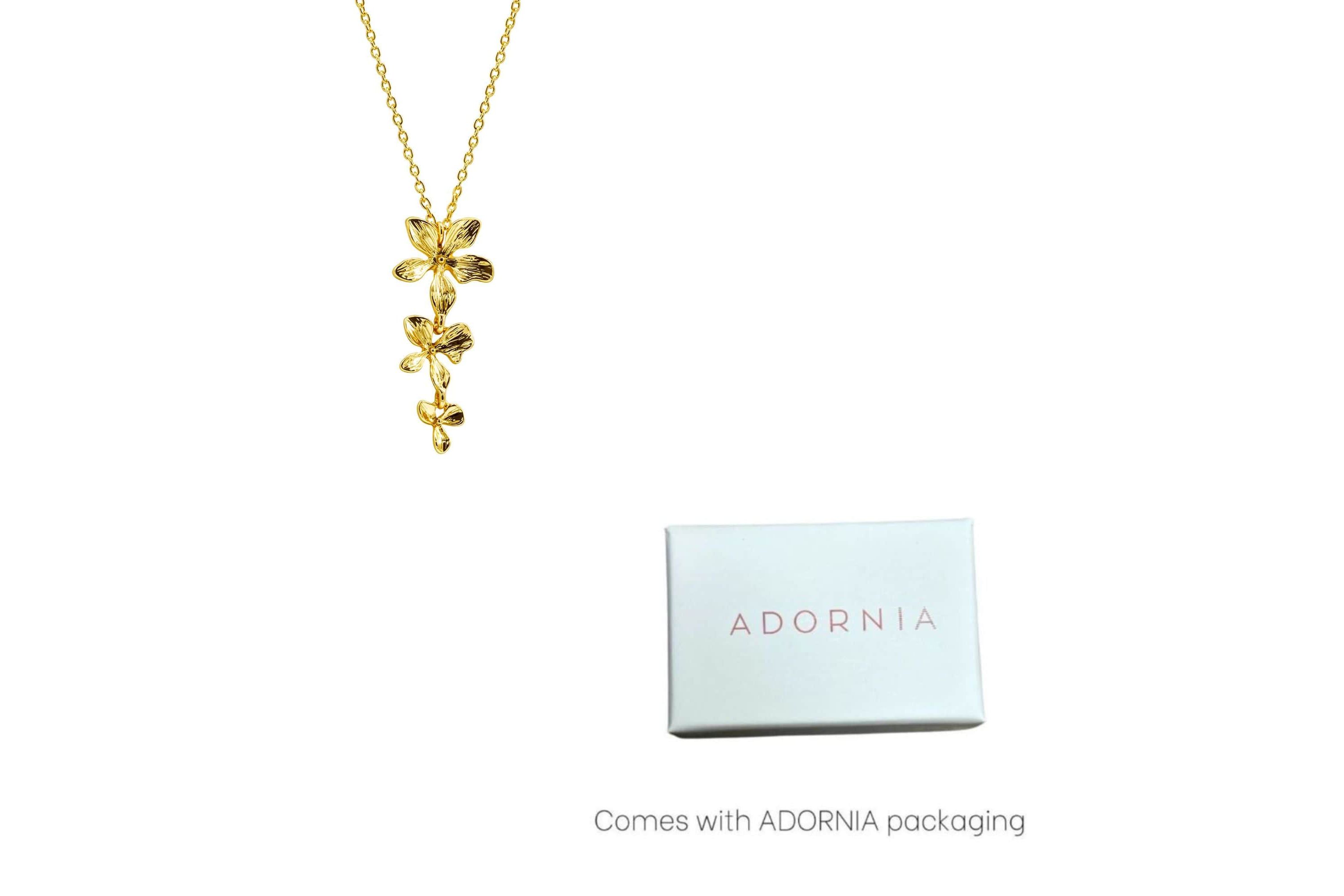 14k Gold Plated 3-Petal Necklace