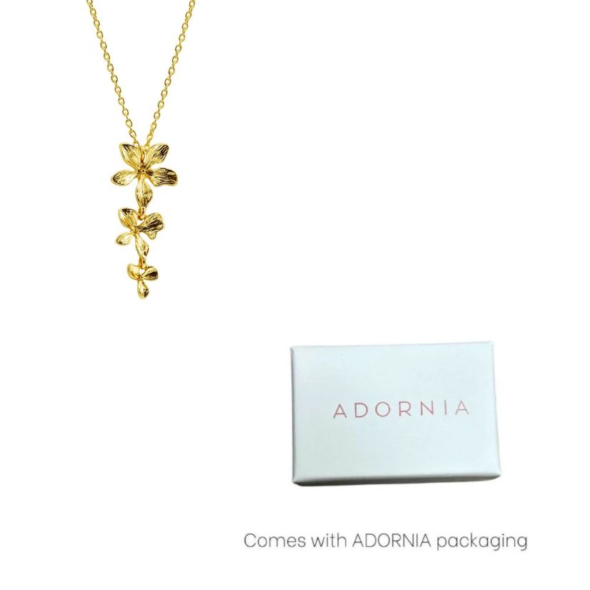 14k Gold Plated 3-Petal Necklace