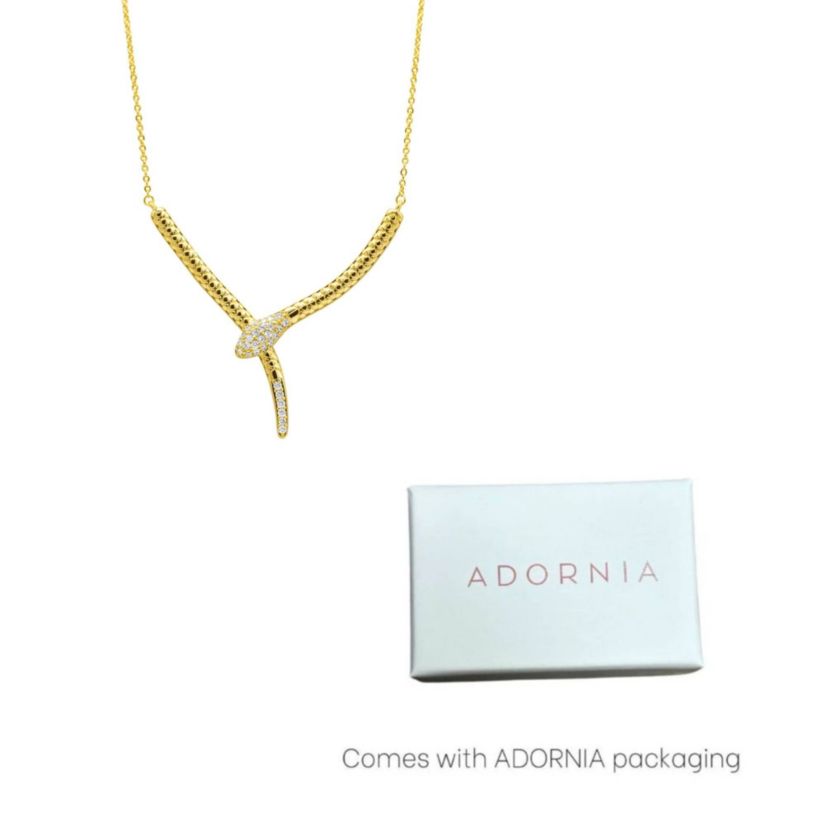 14k Gold Plated Crystal Wrap Snake Necklace