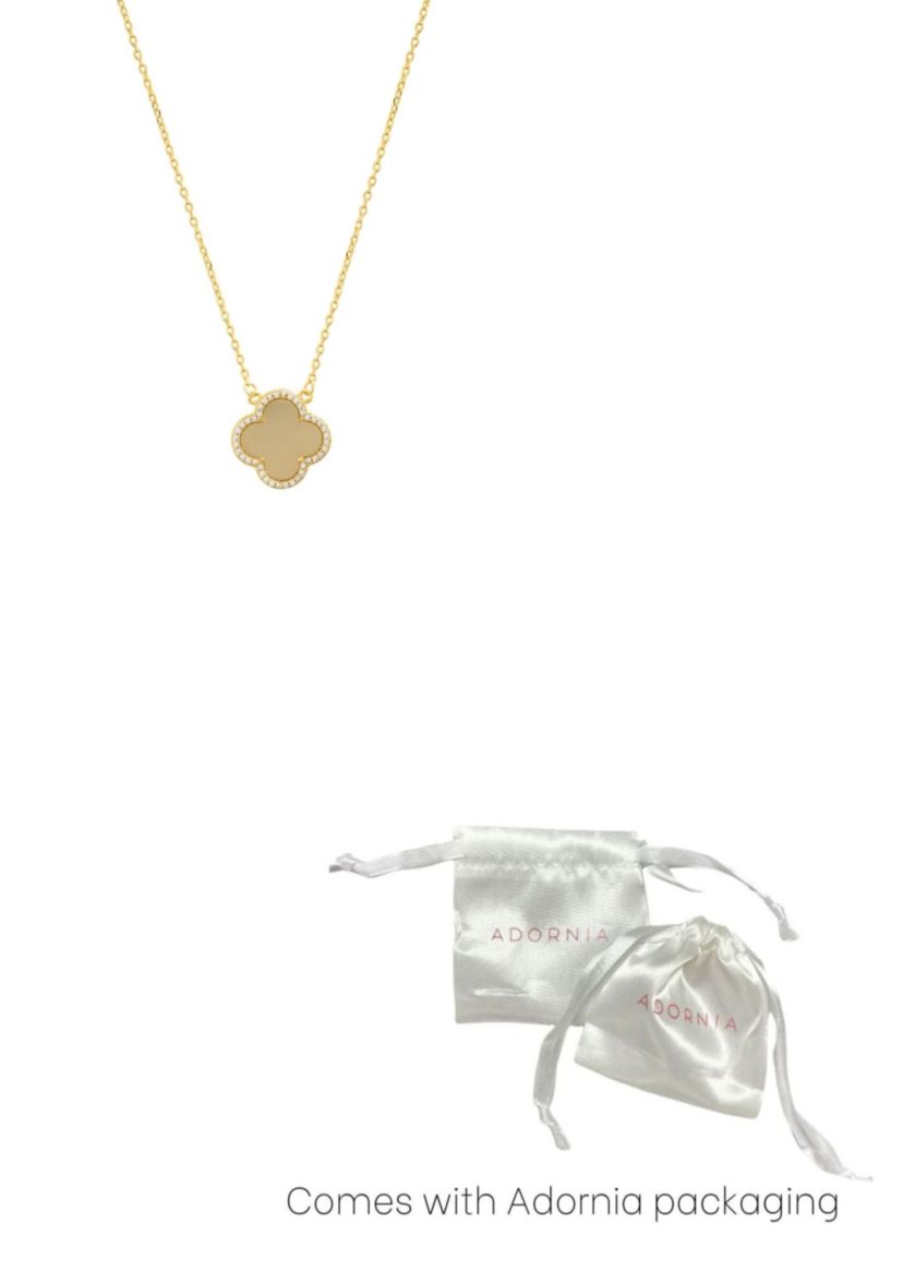 14K Gold Plated Clover Halo Necklace