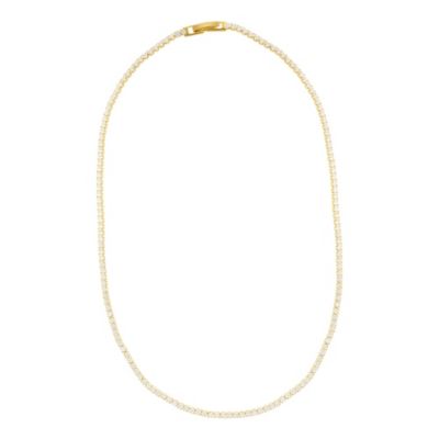 Adornia 14k Gold Plated Micro Tennis Necklace