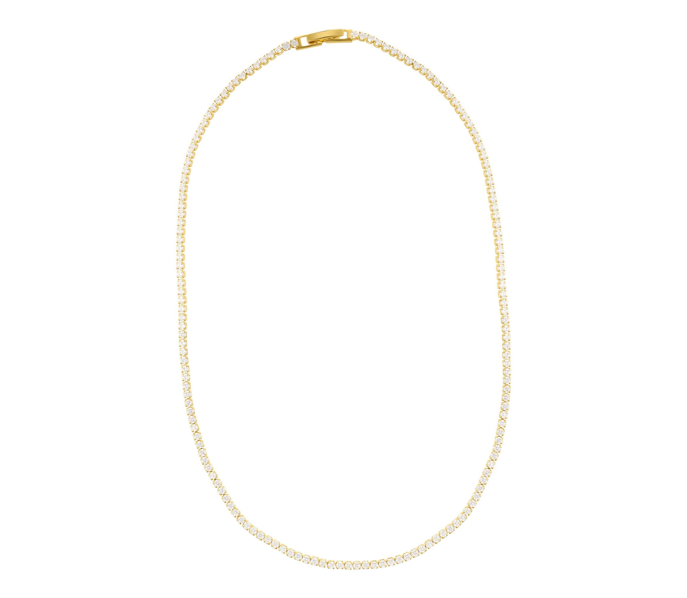 14k Gold Plated Micro Tennis Necklace