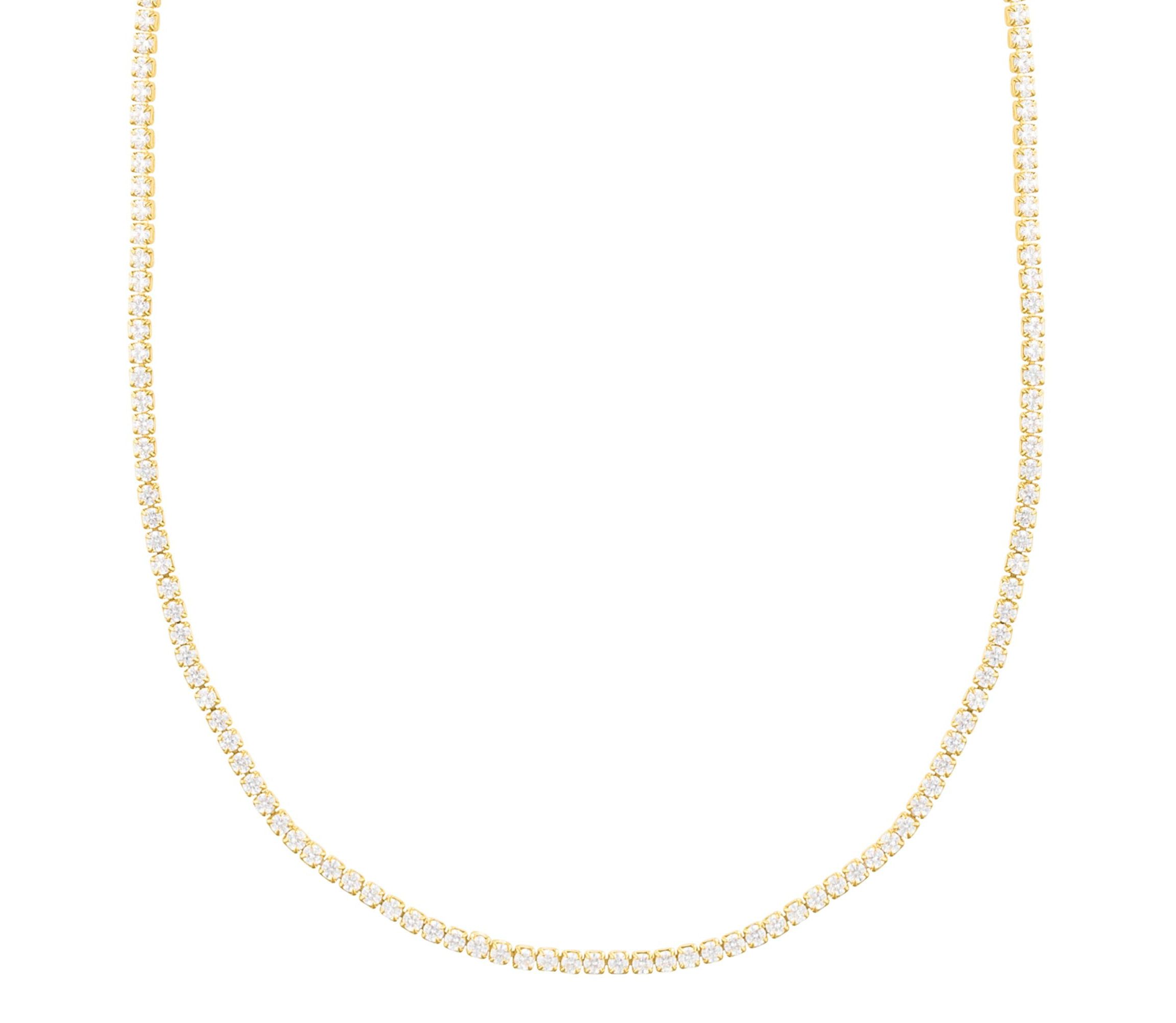 14k Gold Plated Micro Tennis Necklace
