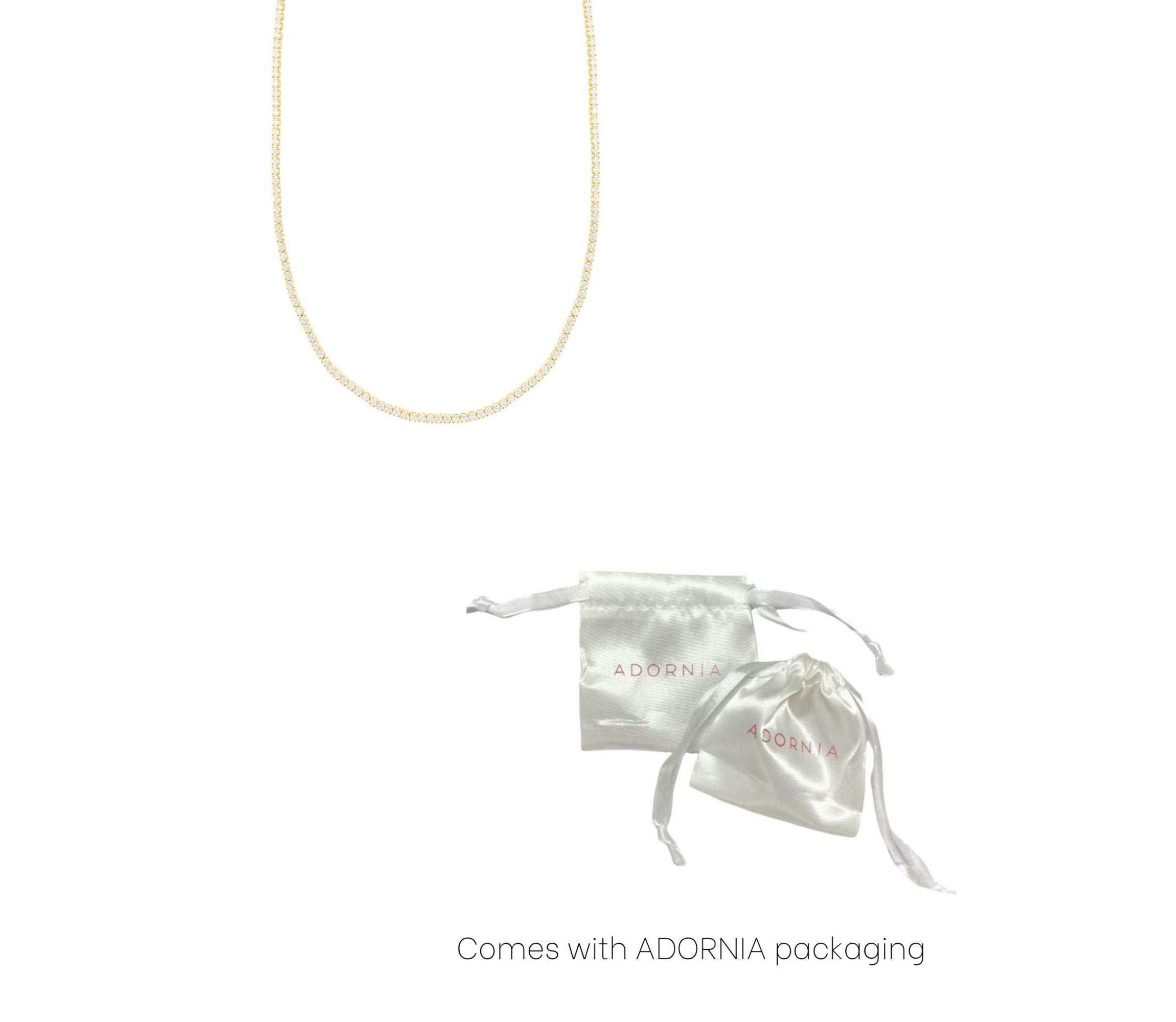 14k Gold Plated Micro Tennis Necklace