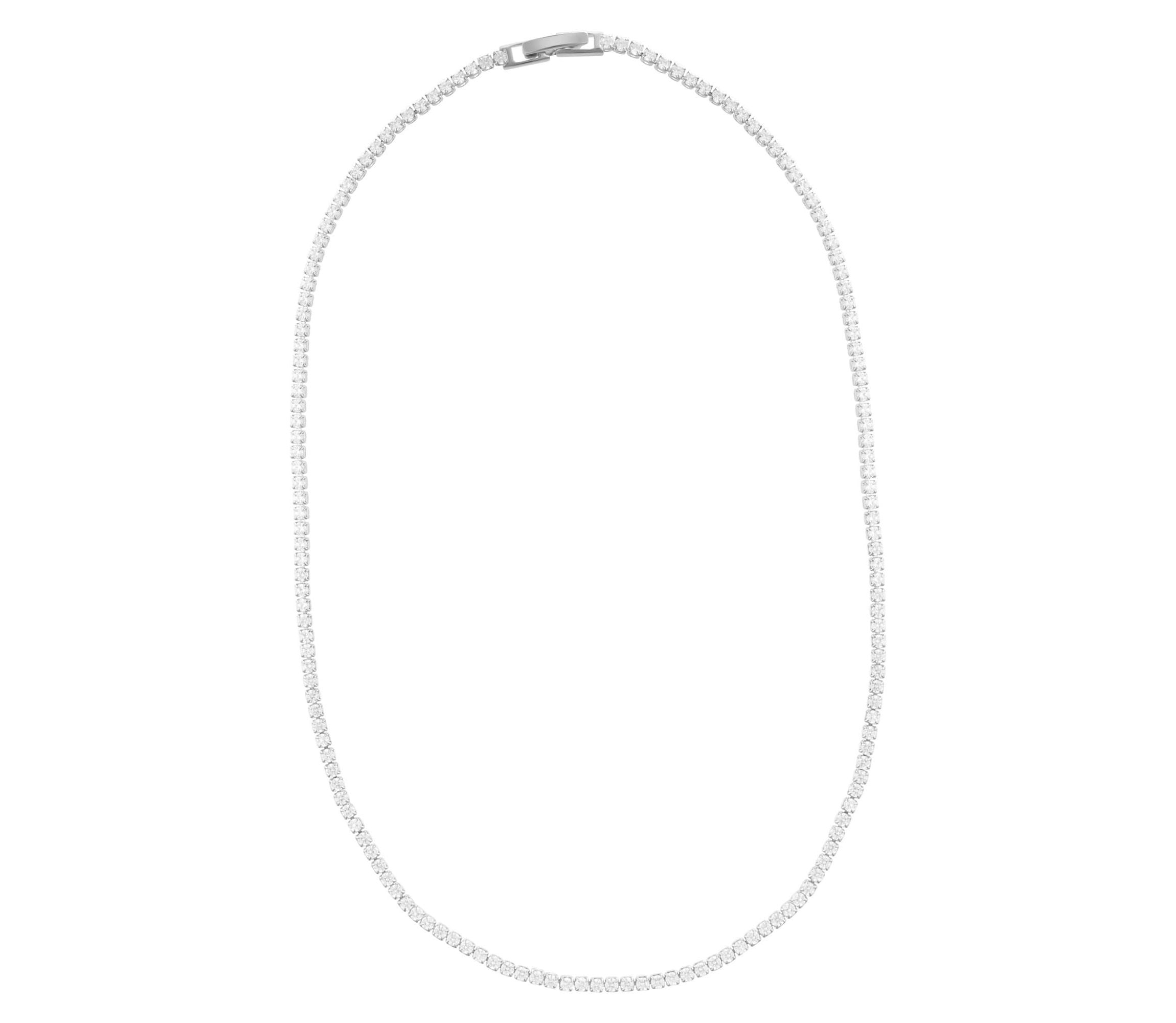 Sterling Silver Plated Micro Tennis Necklace
