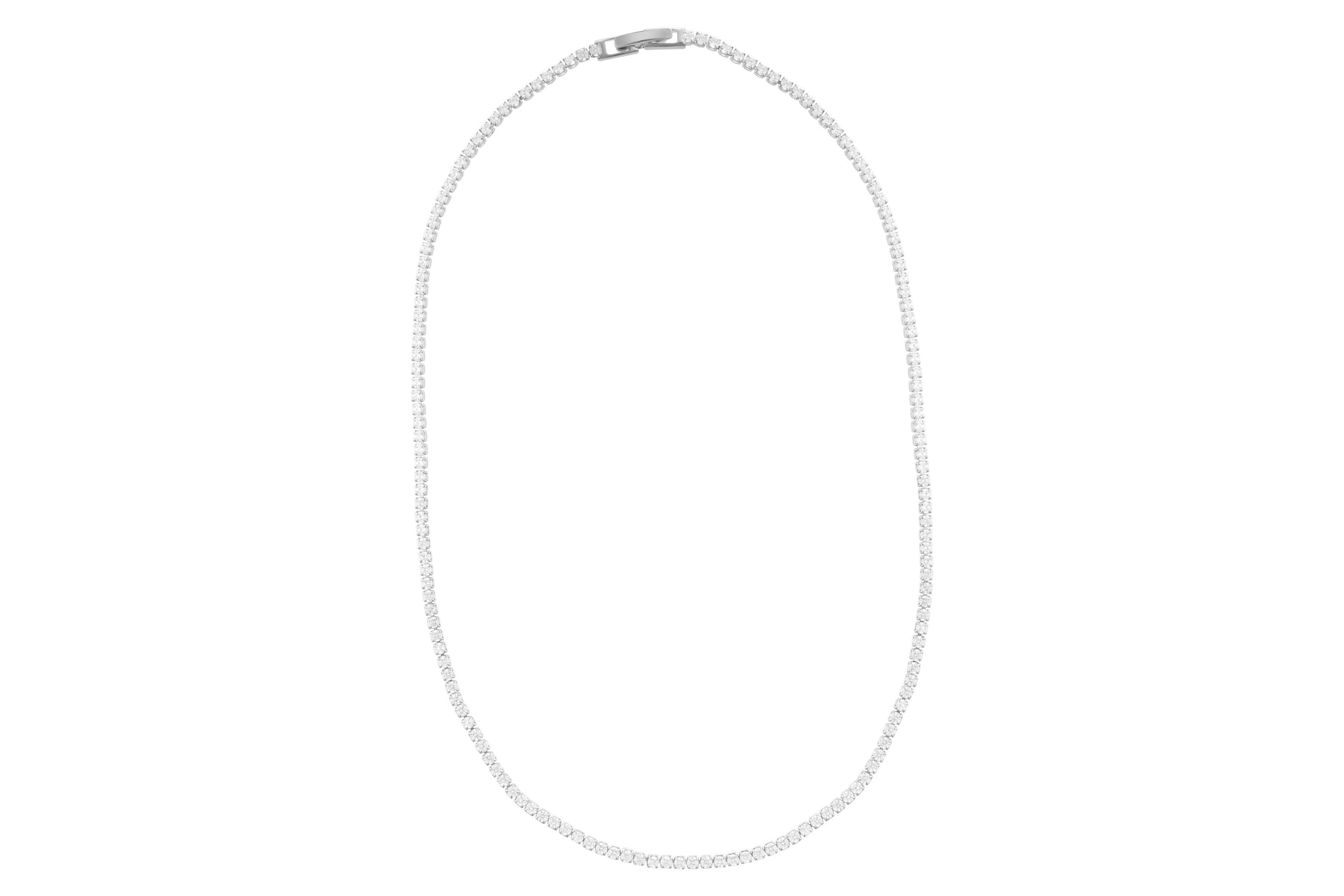 Sterling Silver Plated Micro Tennis Necklace