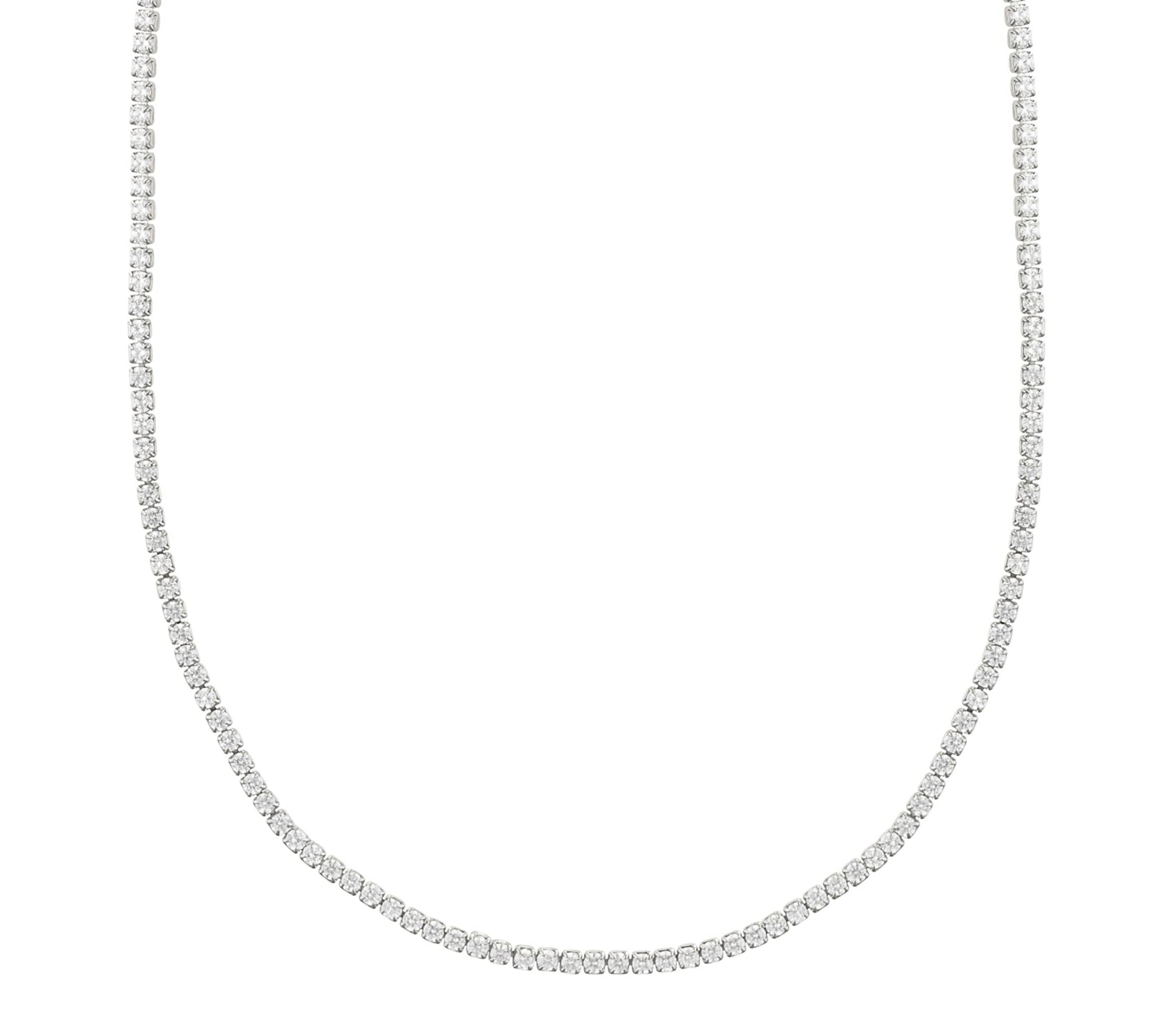 Sterling Silver Plated Micro Tennis Necklace
