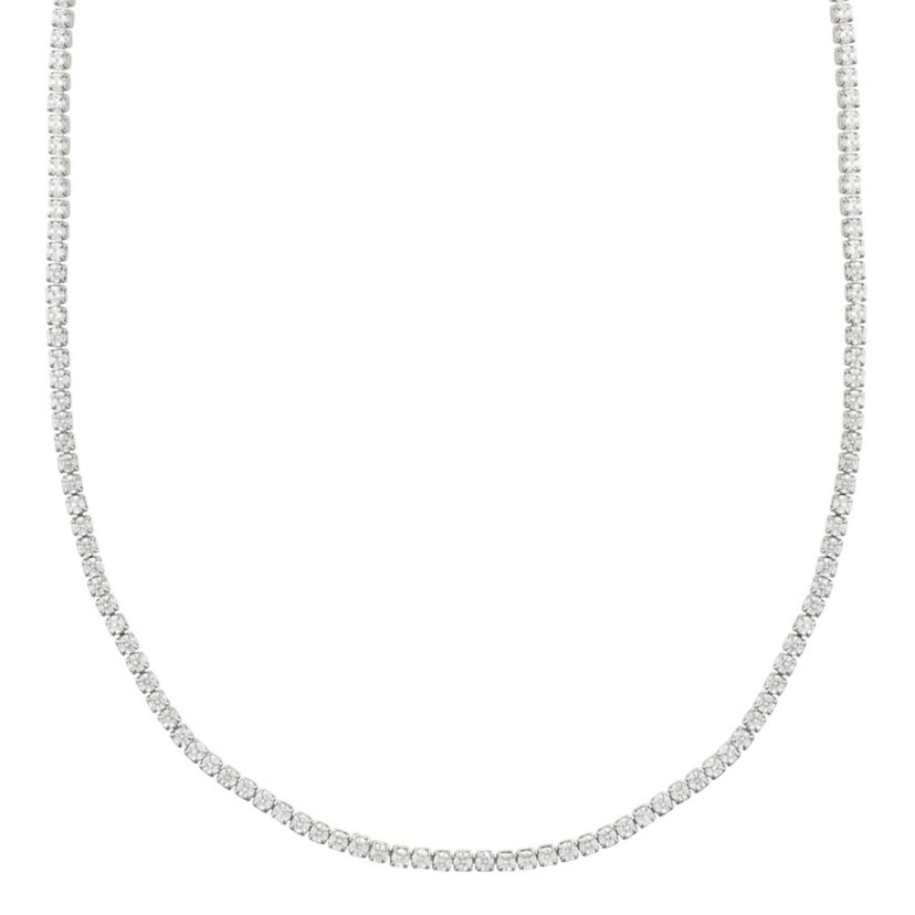 Sterling Silver Plated Micro Tennis Necklace