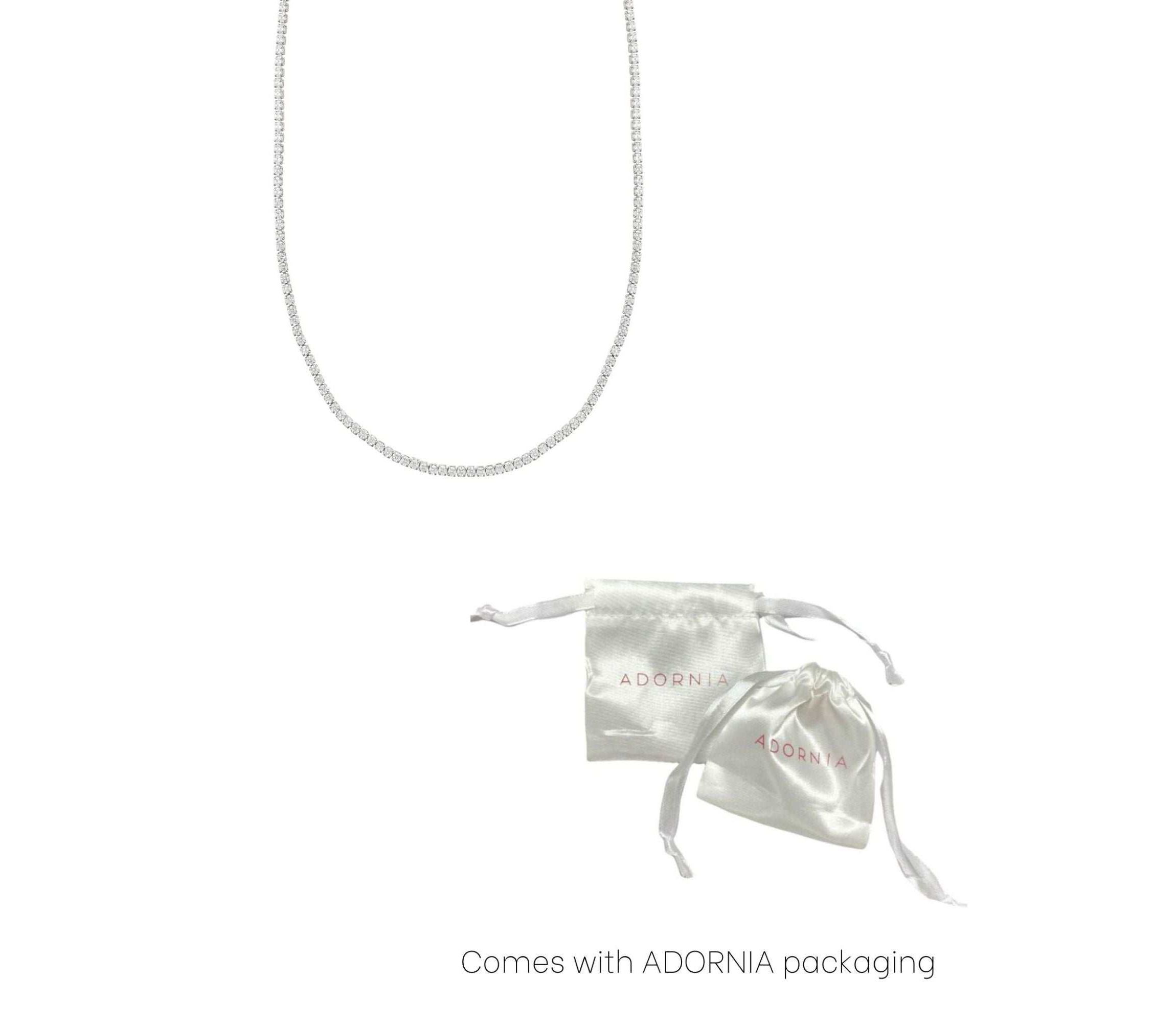 Sterling Silver Plated Micro Tennis Necklace