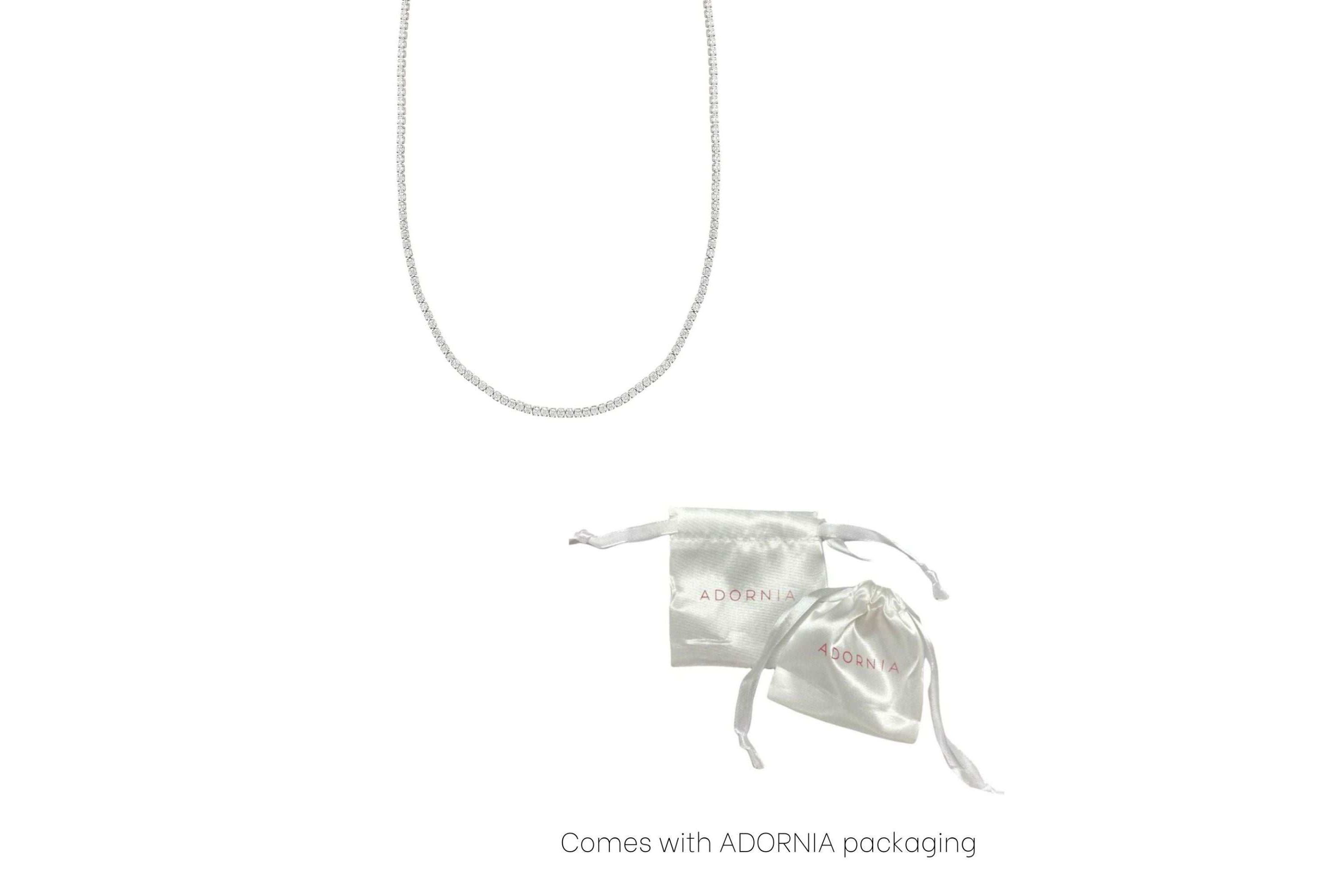Sterling Silver Plated Micro Tennis Necklace