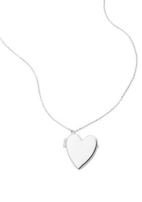 Adornia Silver Plated Heart Locket Necklace