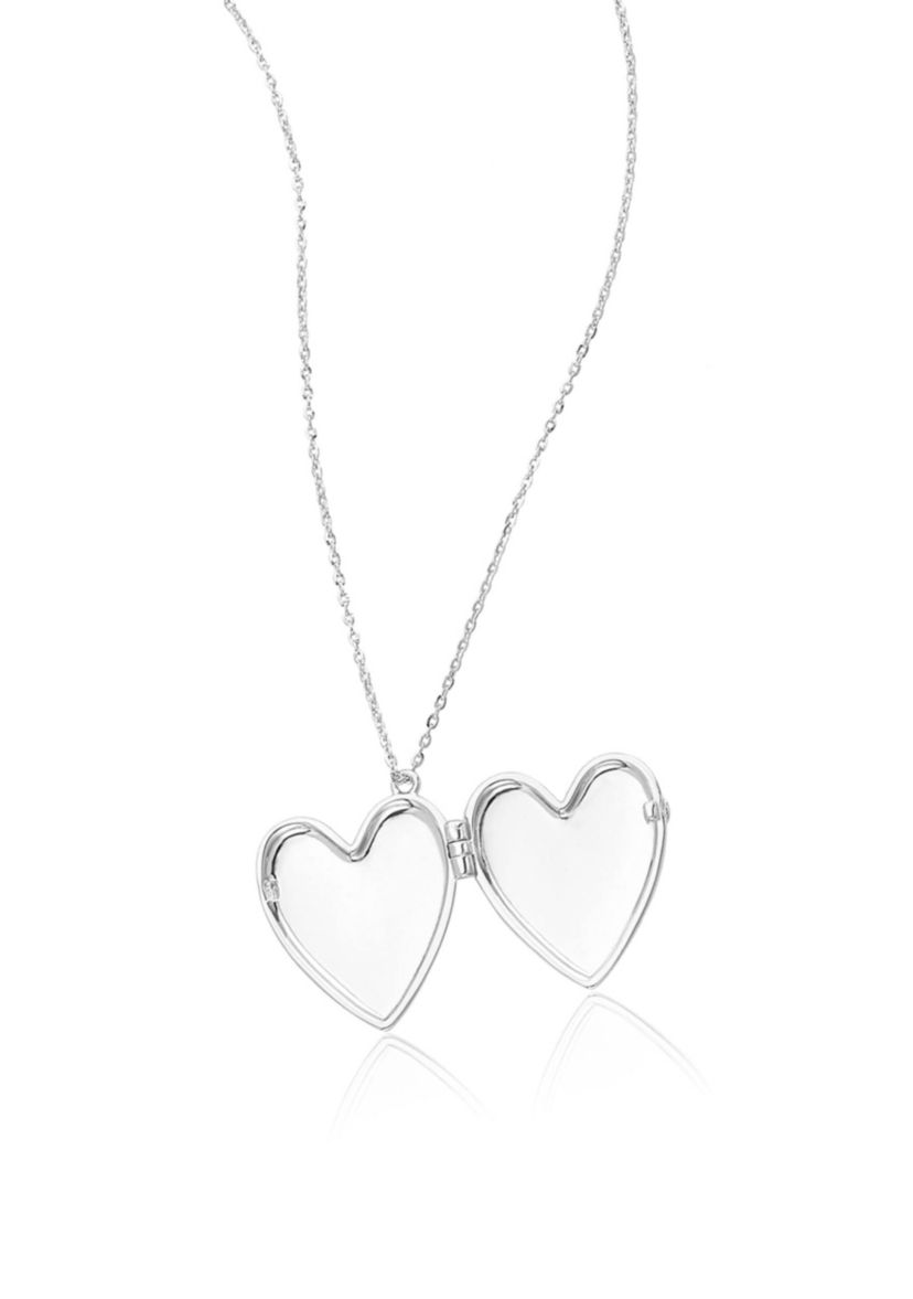 Silver Plated Heart Locket Necklace