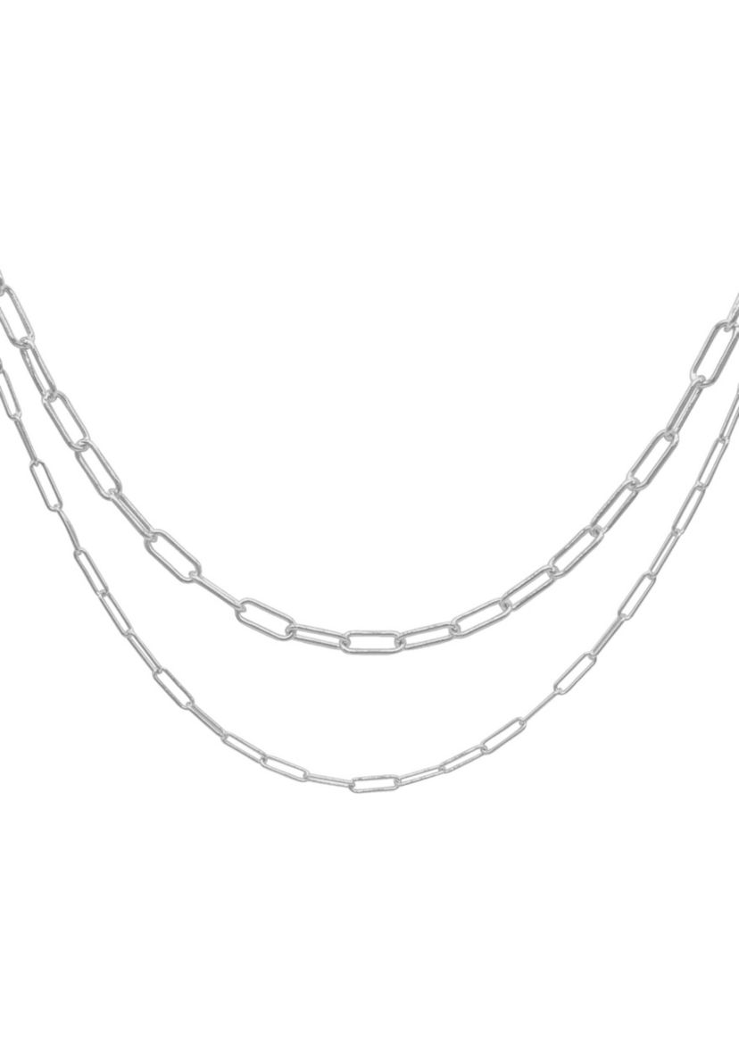Silver Plated 3mm and 4mm Paper Clip Chain Set