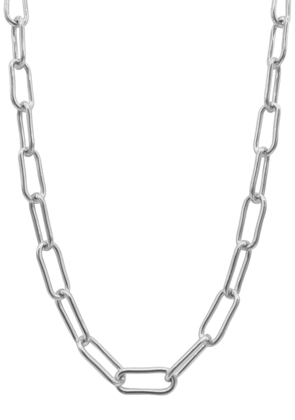 Tarnish Resistant Silver Plated Wide Chunky Paper Clip Chain